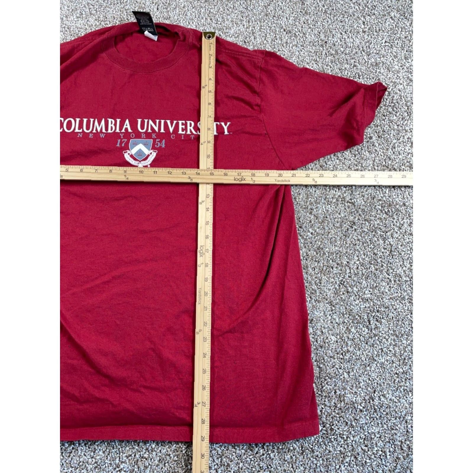 Vintage Columbia University Graphic Print T-Shirt Adult Large Dark Red Gear for Sports College Mens Size US L / EU 52-54 / 3 - 5 Thumbnail