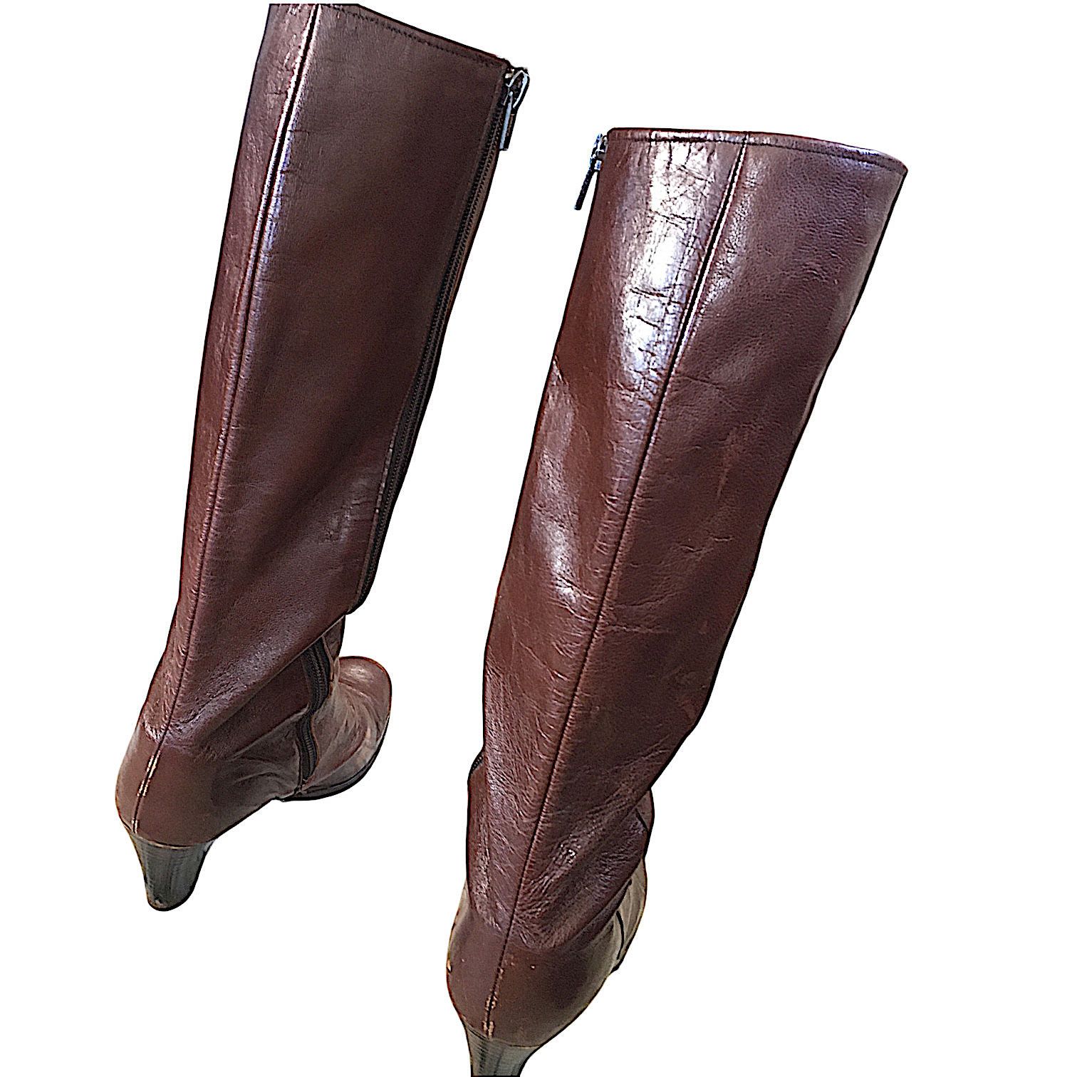 Vintage Brown Leather Cavalry Boots – Vintage 1970s Retro Size US 6 / IT 36 - 8 Thumbnail