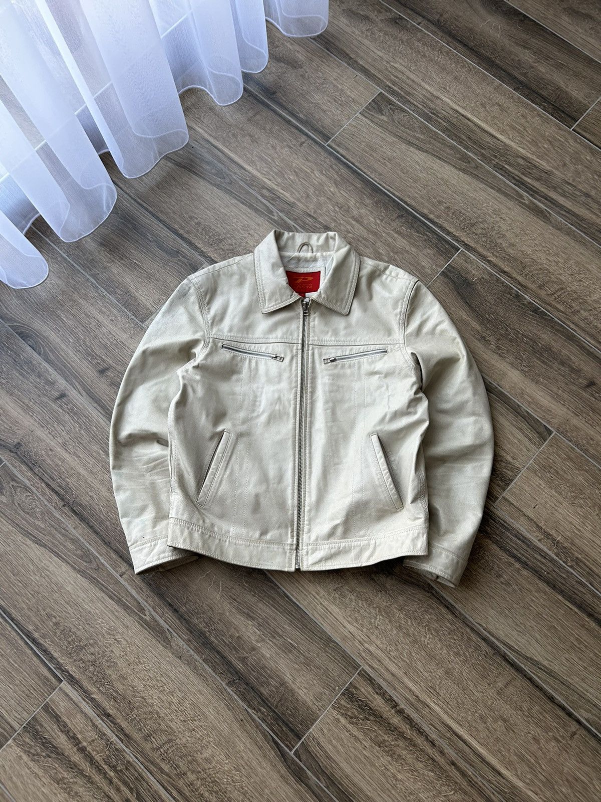 Genuine Leather Serge Pariente Leather bombers jacket white mens Size US XL / EU 56 / 4 - 1 Thumbnail