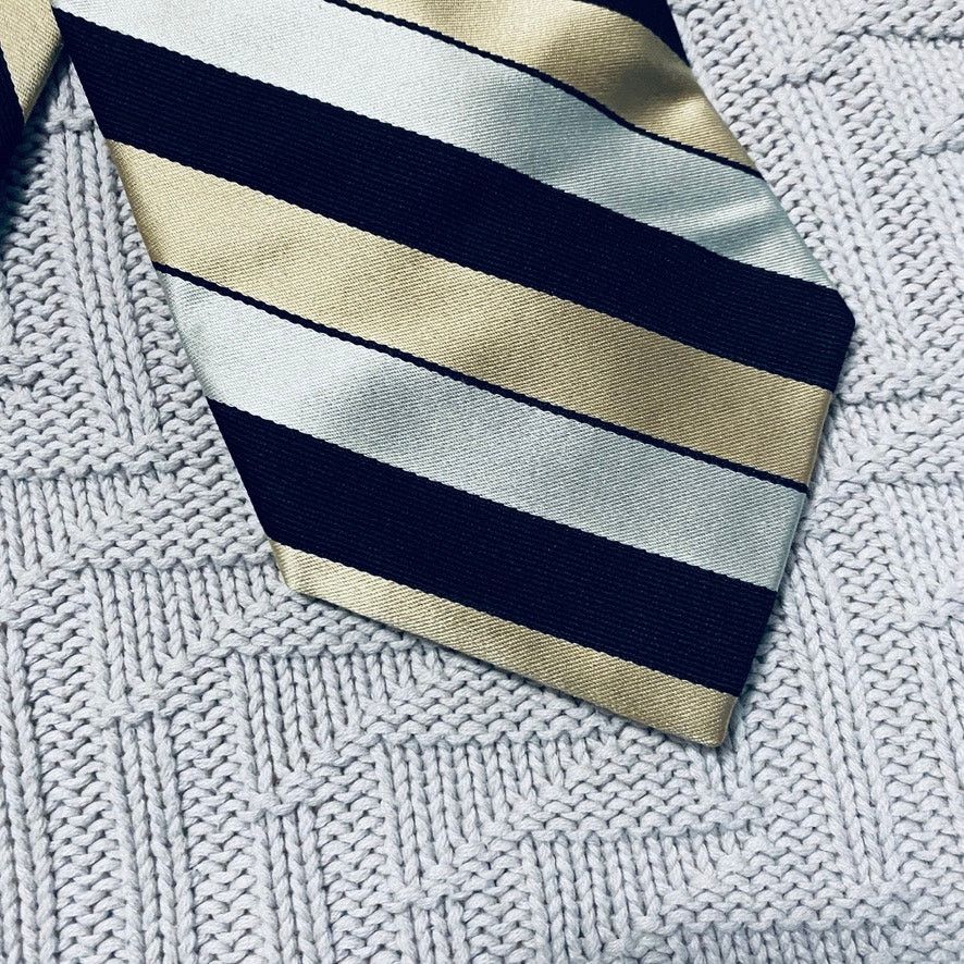 Calvin Klein Calvin Klein gold metallic striped silk tie Size ONE SIZE - 2 Thumbnail