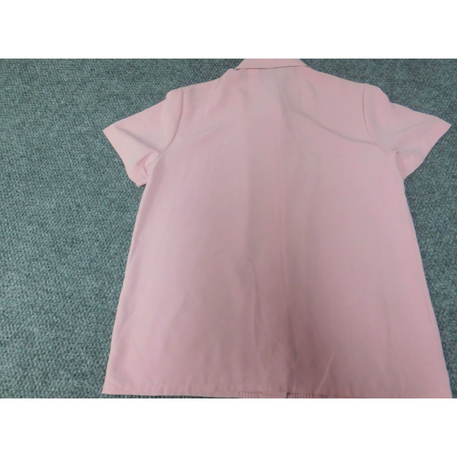 Vintage Claudia Richard Womens Button-Up Shirt Blouse 10 Pink Short Sleeve Collared Ruffle Casual Regular Basic Classic Size L / US 10 / IT 46 - 7 Thumbnail