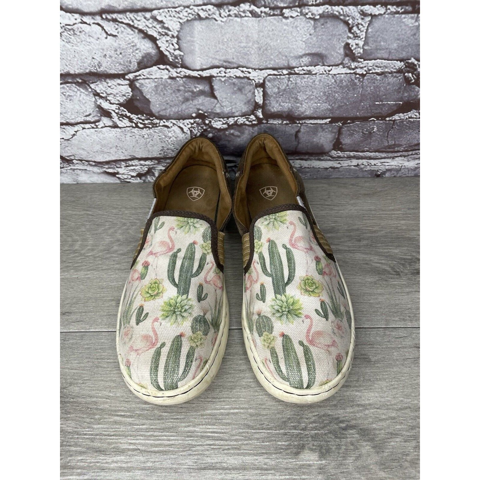 Ariat Ariat Ryden Cactus Flamingo Print Slip On Casual Shoes Wome Size US 8.5 / IT 38.5 - 11 Thumbnail