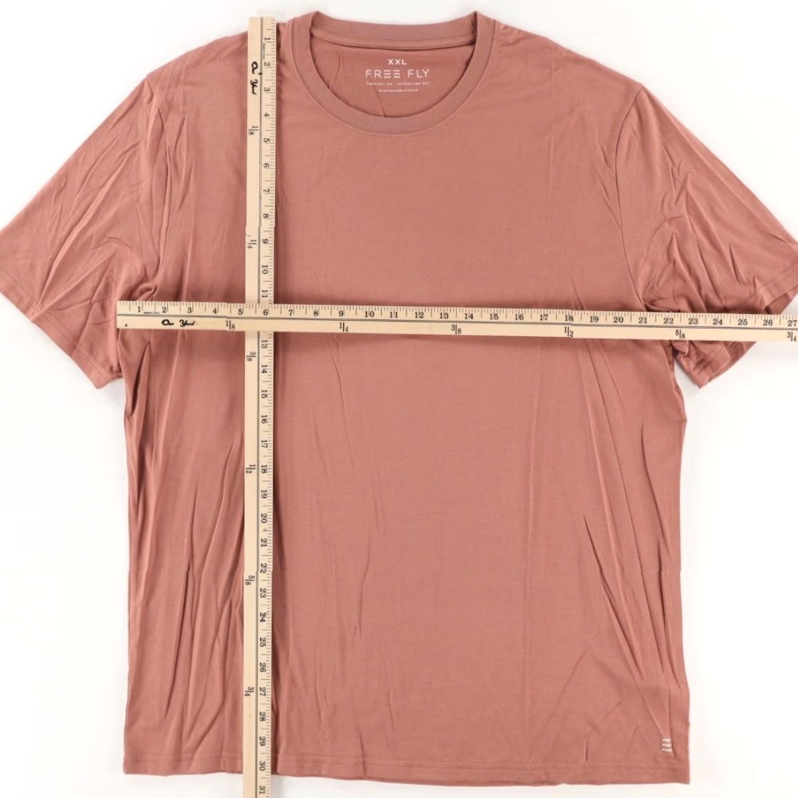 Vintage Free Fly Shirt 2XL Men Red Bamboo Stretch Solid T-Shirt Slim Fit Short Sleeve Crew Neck Size US XXL / EU 58 / 5 - 3 Thumbnail