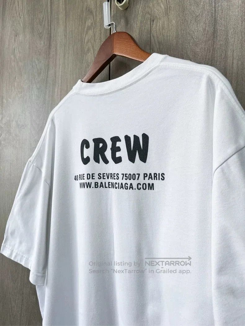 Balenciaga Balenciaga Crew Print White Short Sleeve. Size US L / EU 52-54 / 3 - 5 Thumbnail