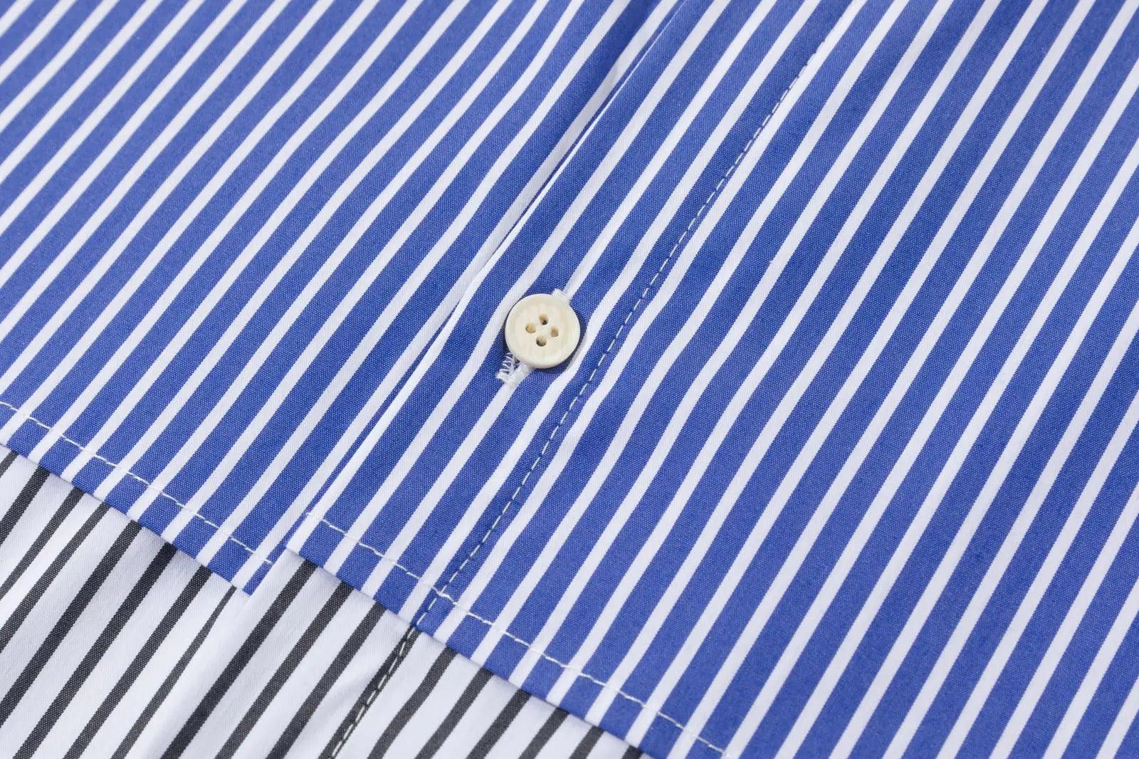 Other Spliced Stripe Patchhwork Long Sleeve Shirt Size US M / EU 48-50 / 2 - 10 Thumbnail