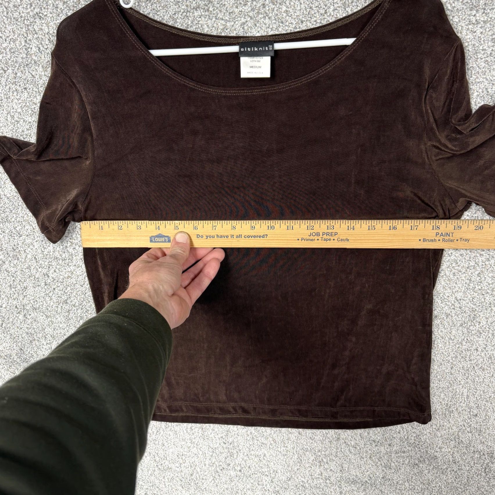 Vintage VINTAGe Citiknits Top Womens M Brown Ribbed Knit Grunge Chic Whimsigoth 90s 2000s Casual T-Shirt Pullover Short Sleeve Scoop Neck Knit USA Size M / US 6-8 / IT 42-44 - 3 Thumbnail