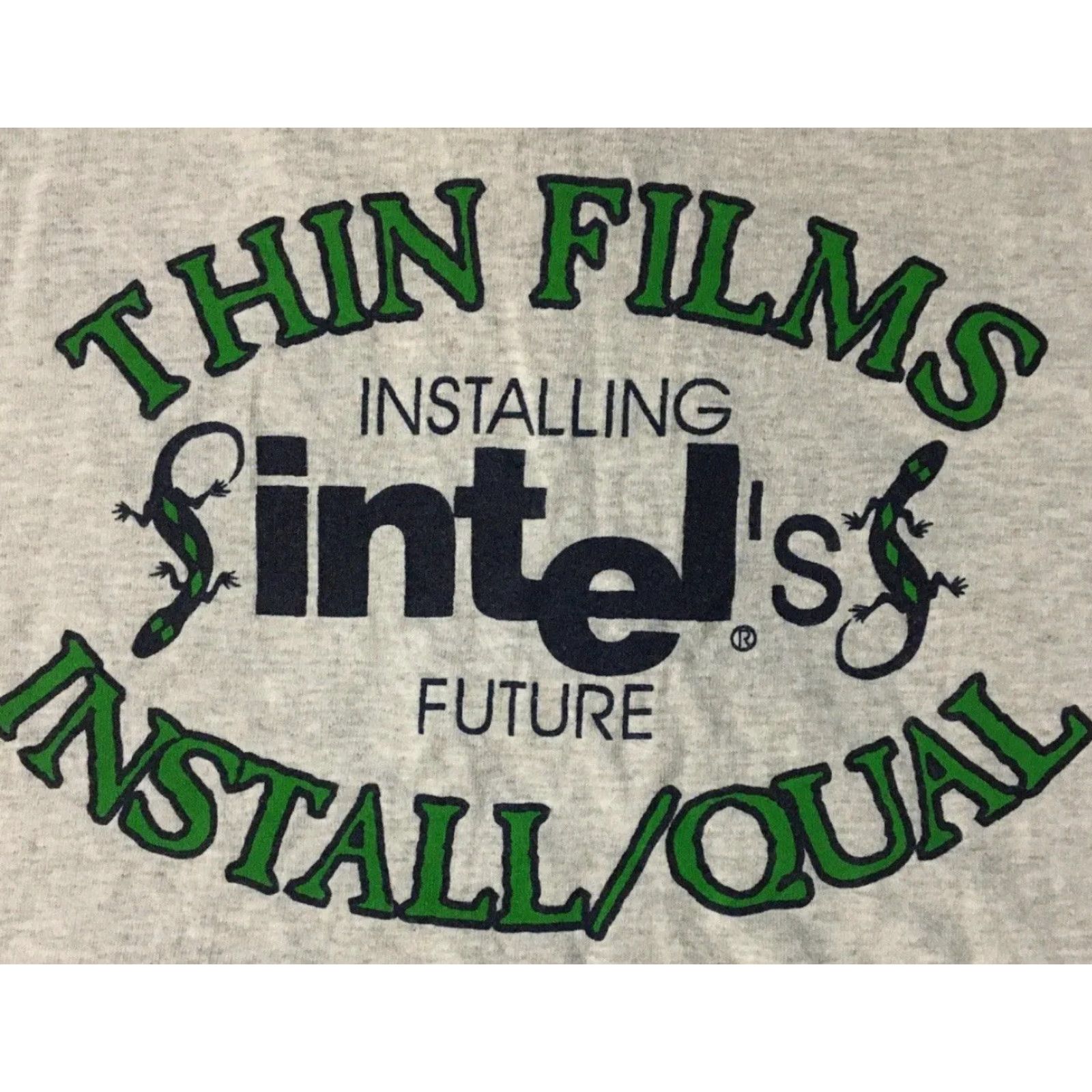 Vintage VINTAGE Intel Thin Films Engineer Promo Shirt L USA Gray Short Sleeve Crew Neck 90s 80s Single Stitch Mens T-Shirt USA Size US L / EU 52-54 / 3 - 3 Thumbnail