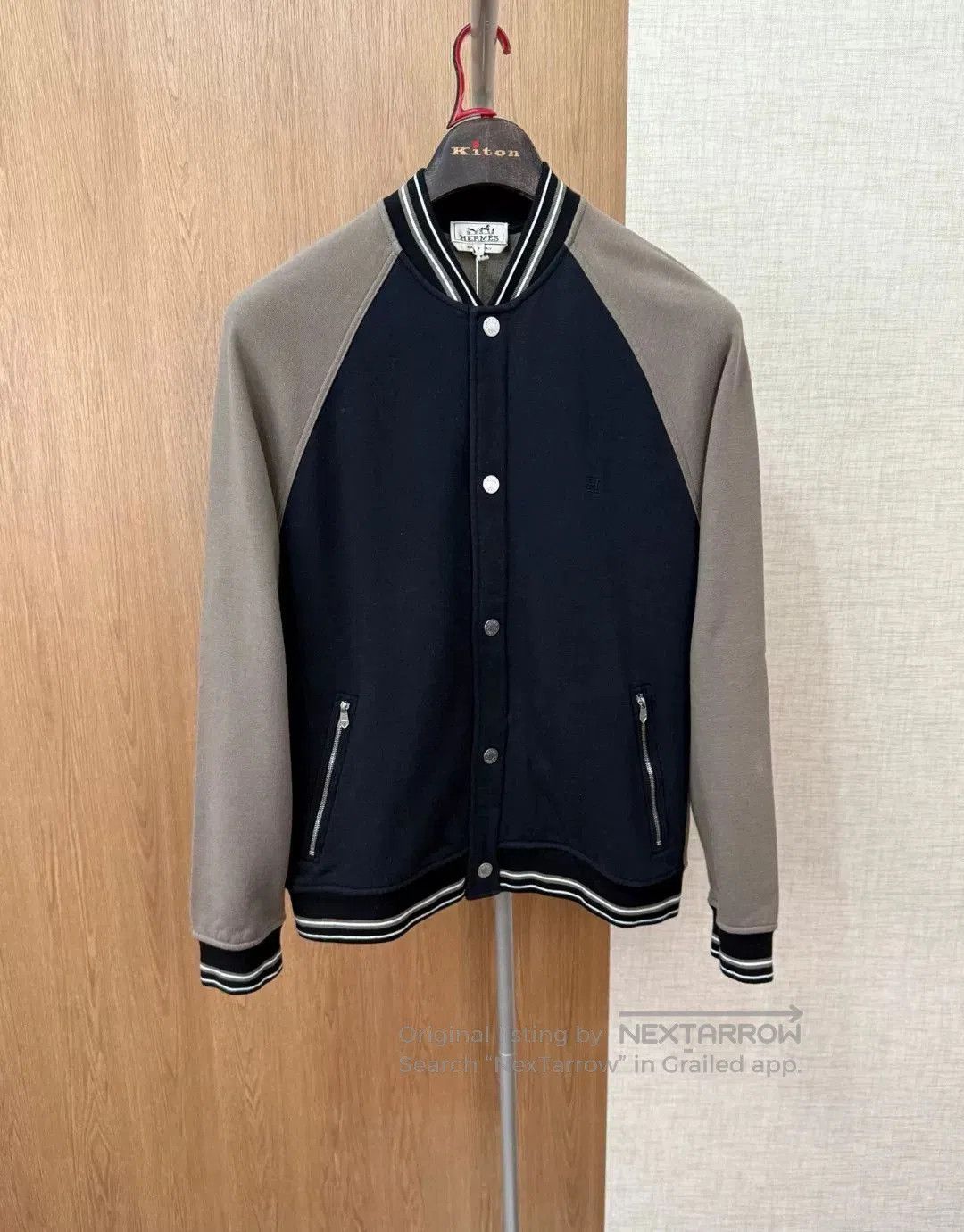 Hermes Hermes Men's Baseball Jacket with Fleece Lining. Size US L / EU 52-54 / 3 - 1 Thumbnail