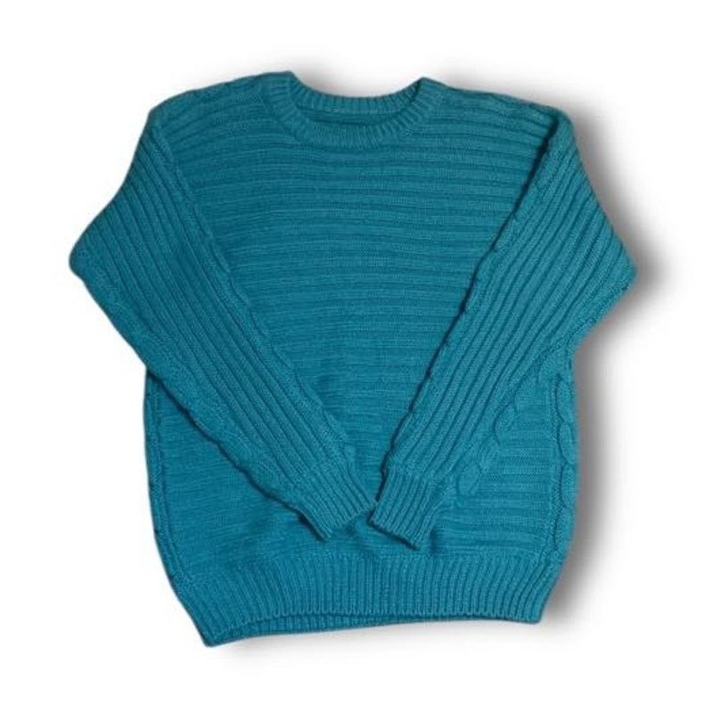 Other VINTAGE 80s Pullover Knit Oversized Sweater Cosby Green XL Size US XL / EU 56 / 4 - 3 Thumbnail