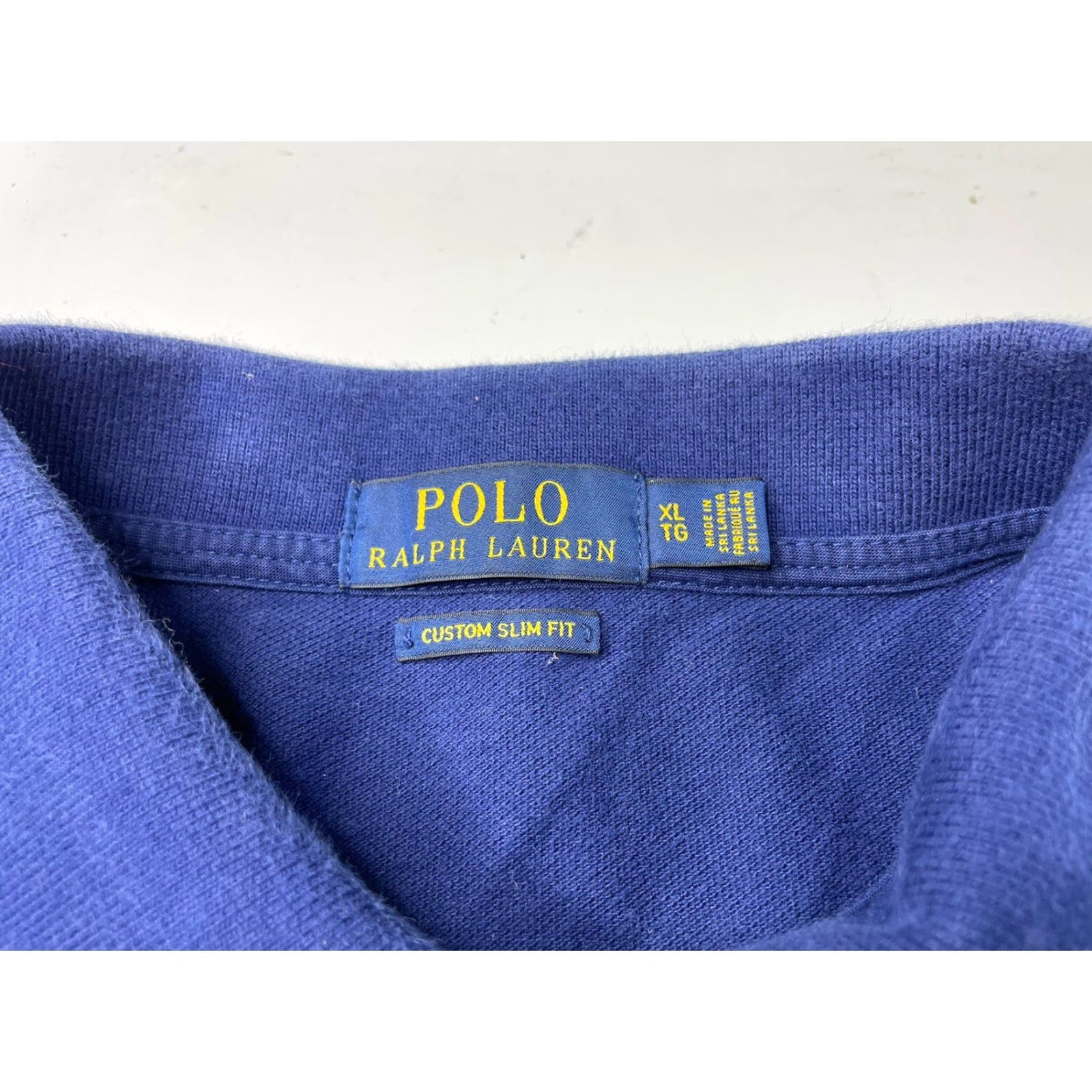 Ralph Lauren Ralph Lauren Polo Shirt Navy Blue Custom Slim Fit Mens XL Polo USA Flag Navy Blue Size US XL / EU 56 / 4 - 3 Thumbnail