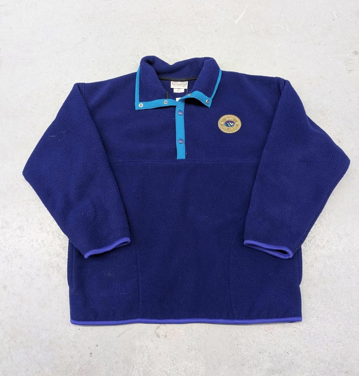 Vintage Vintage Banff Lake Louise Purple & Blue Snap Fleece Sweater Size US L / EU 52-54 / 3 - 1 Thumbnail