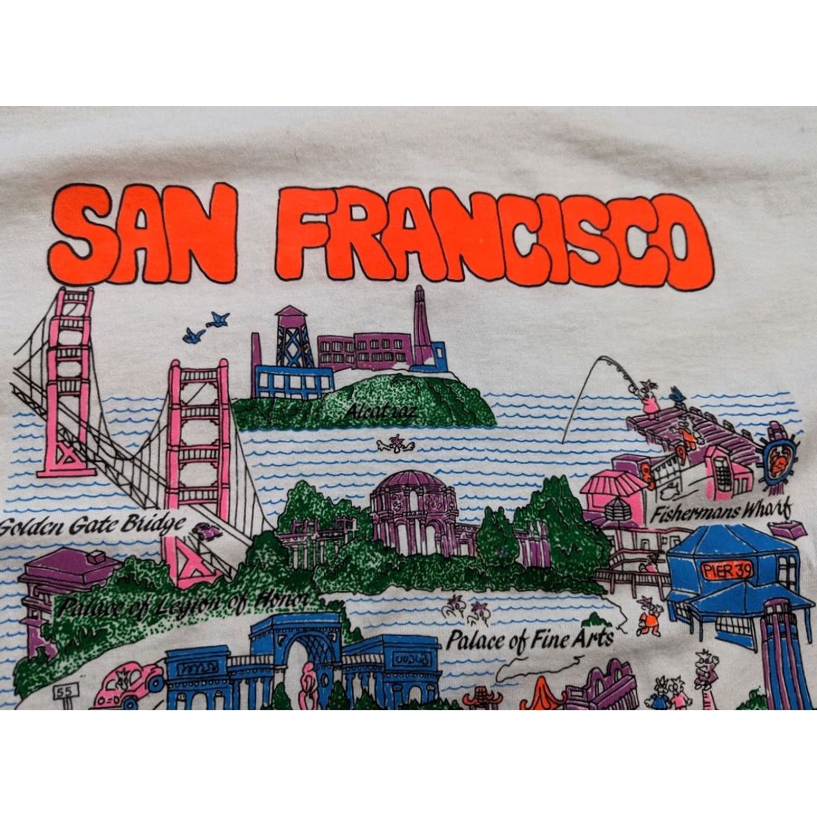 Vintage VINTAGE San Francisco white shirt Mens XL 1990s Cotton Short Sleeve USA Size US XL / EU 56 / 4 - 3 Thumbnail