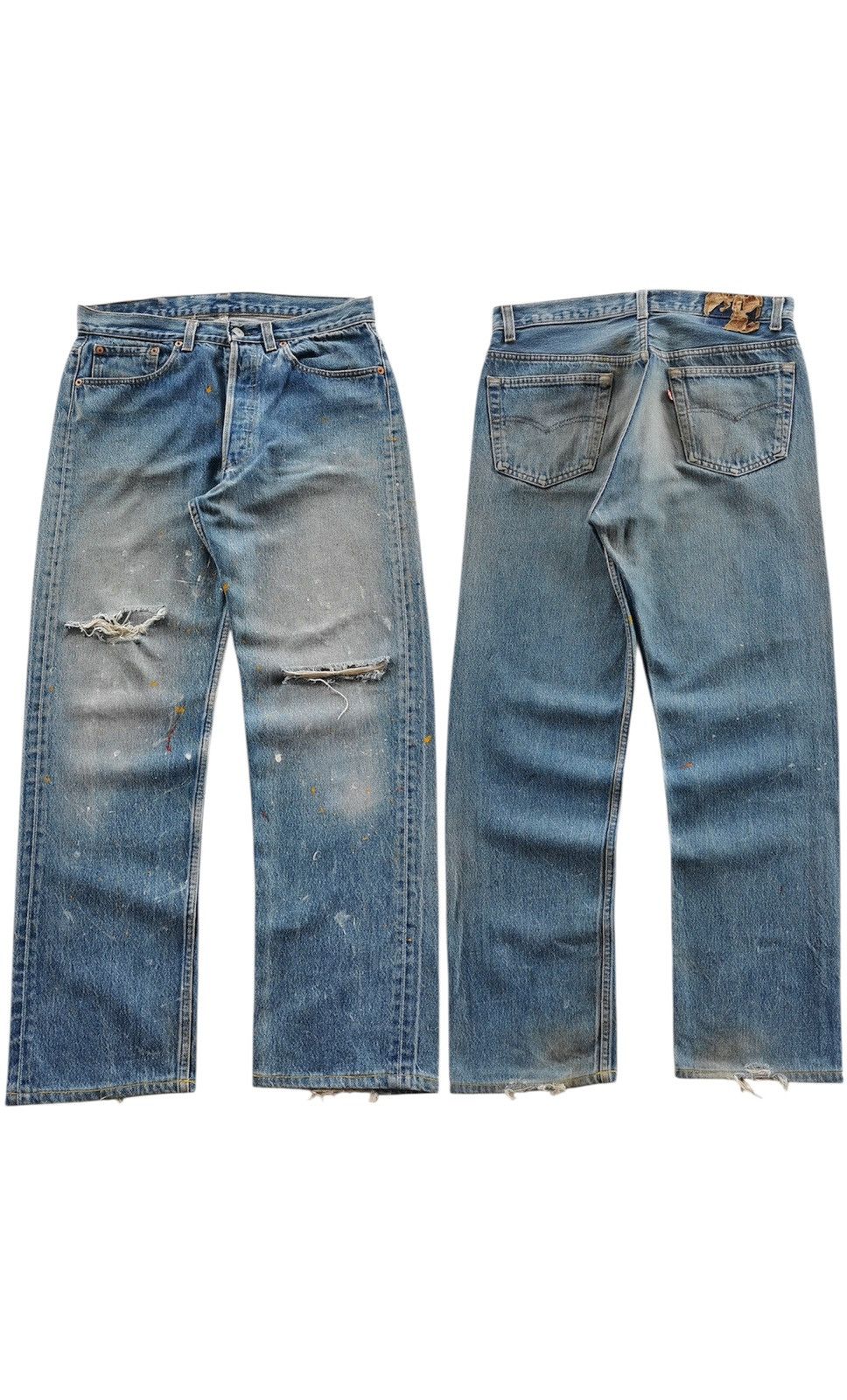 Levi's 90s Vintage Levis 501 Paint Splash Distressed Jeans Size US 32 / EU 48 - 1 Thumbnail
