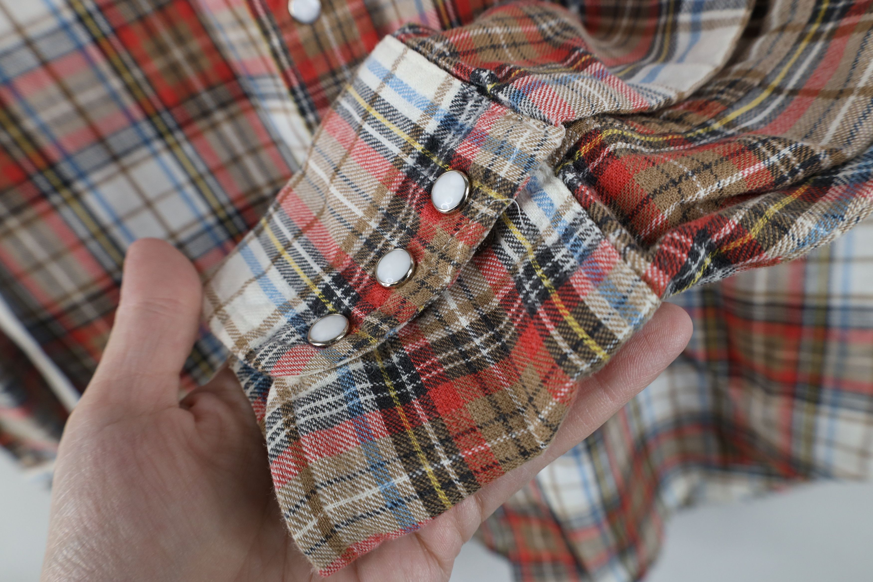 Levi's Vintage 70s Levis Cowboy Flannel Snap Button Shirt Plaid USA Size US S / EU 44-46 / 1 - 5 Thumbnail