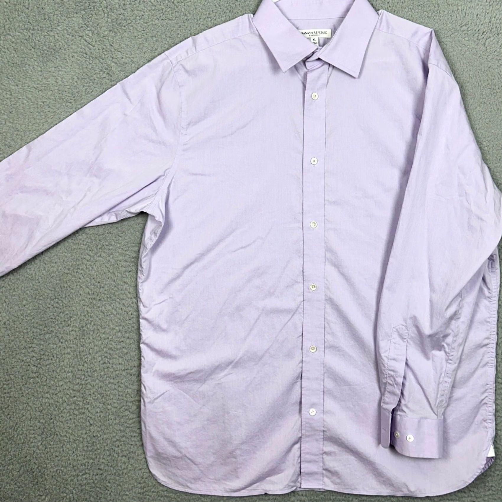 Banana Republic Banana Republic Shirt Mens XL Light Purple Button Up Regular Fit Long Sleeve Size US XL / EU 56 / 4 - 2 Thumbnail