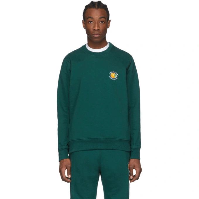 Casablanca Green Embroidered Orange Tennis Club Logo Sweatshirt Size US XS / EU 42 / 0 - 2 Thumbnail
