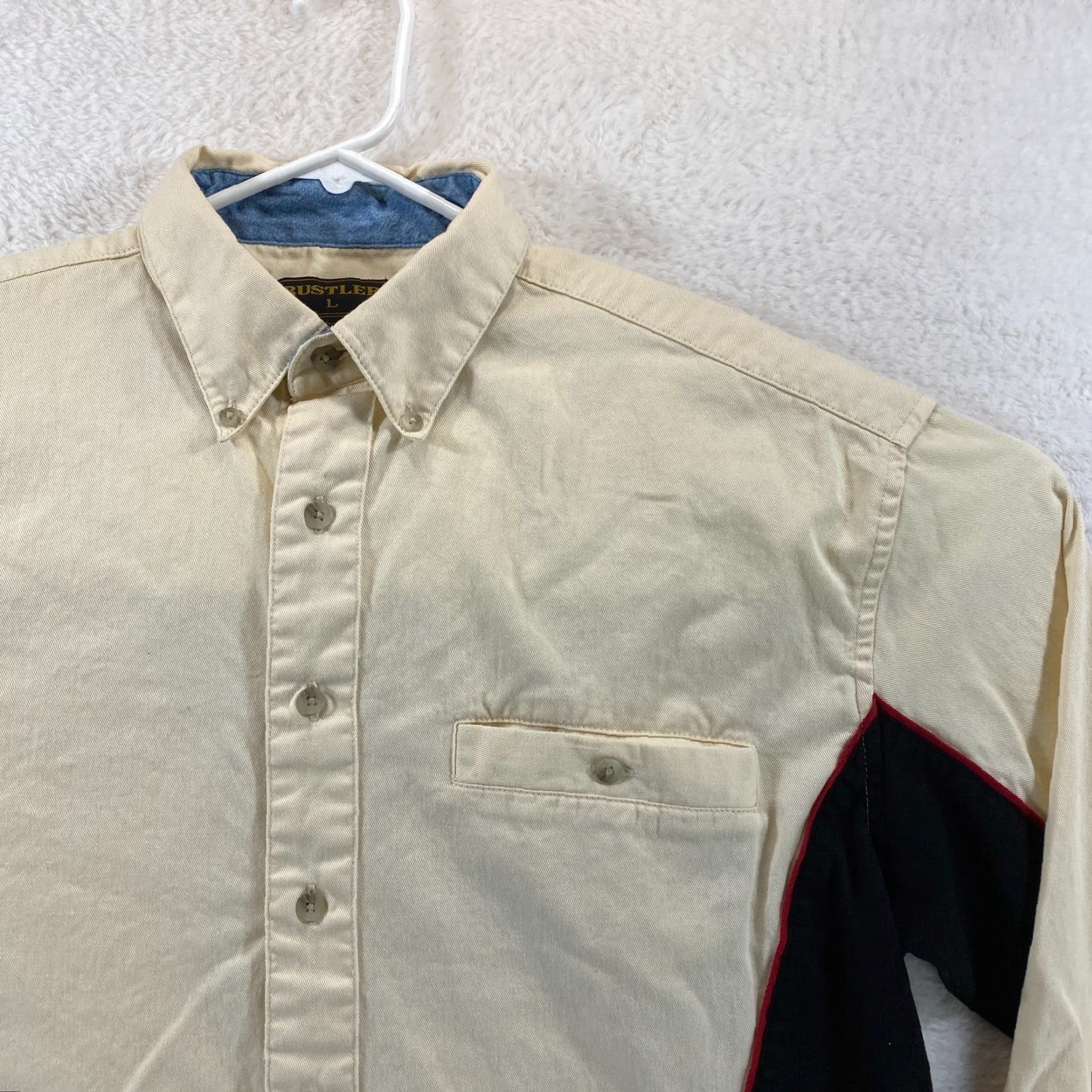 Wrangler VINTAGE Rustler by Wrangler Mens Large Western Cowboy Button-Up Long Sleeve Cotton Shirt Size US L / EU 52-54 / 3 - 3 Thumbnail