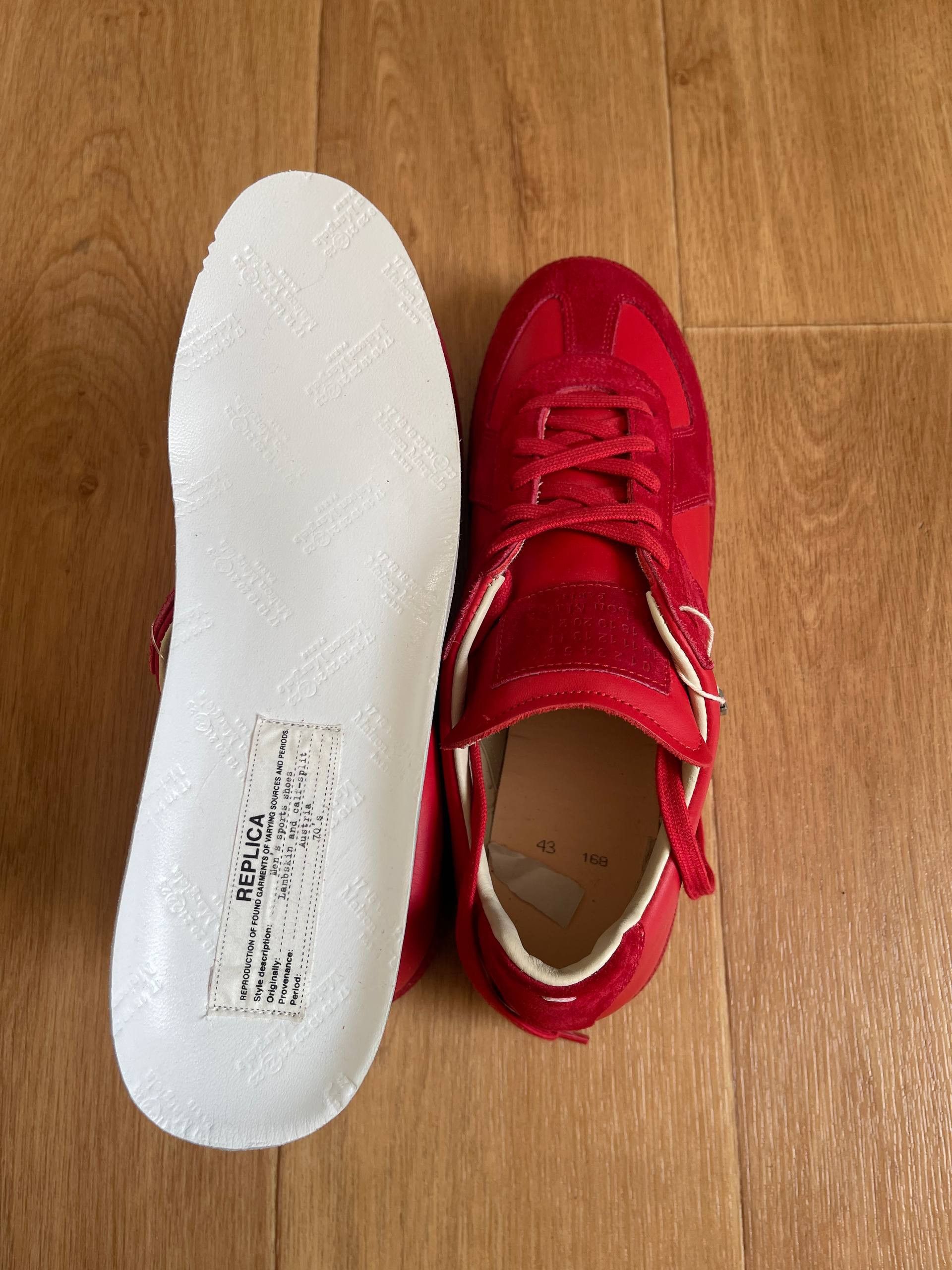Maison Margiela Maison Martin Margiela MMM Low tTop Replica Red Sneaers Sz43 Size US 10 / EU 43 - 4 Thumbnail