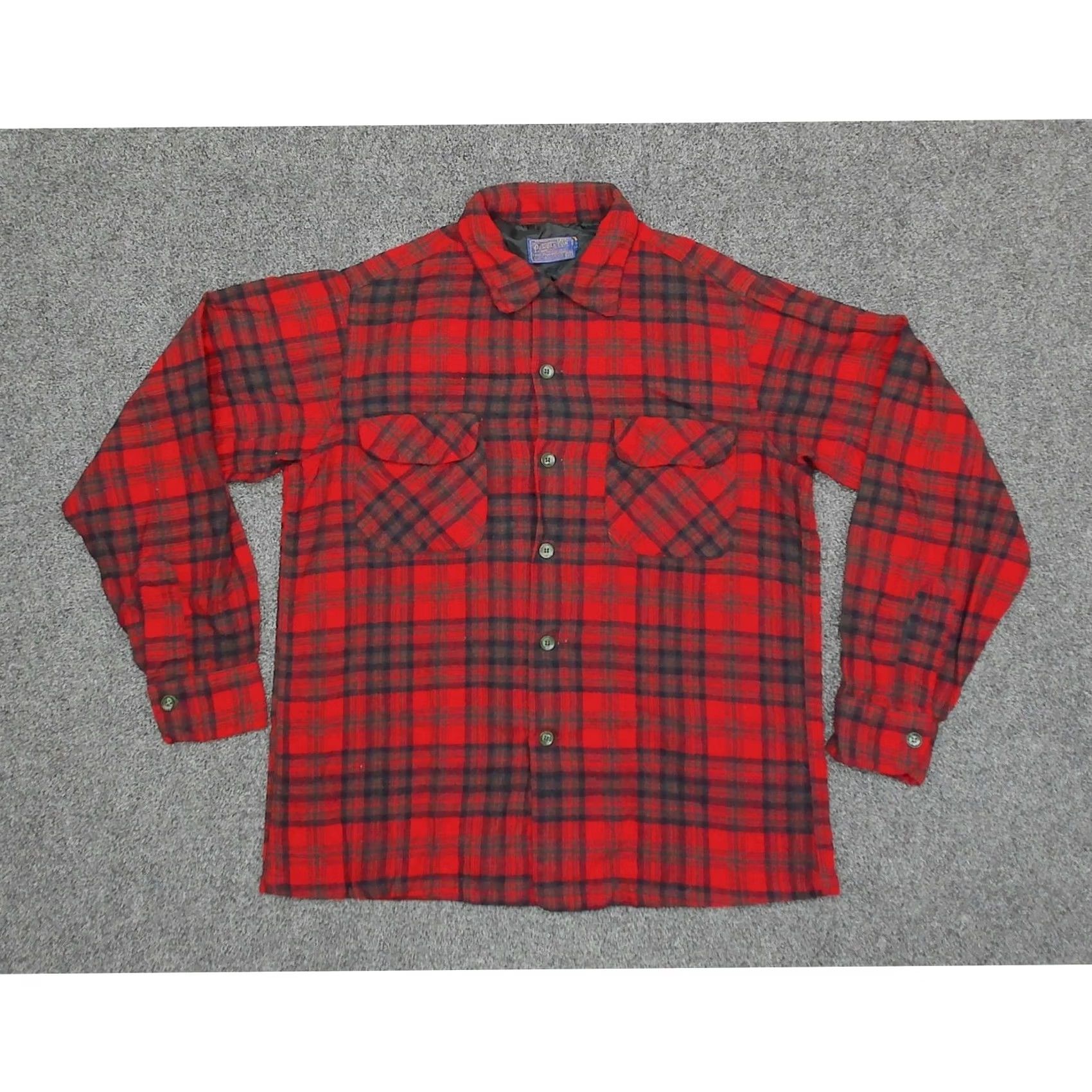 Pendleton Pendleton Flannel Shirt, Red, Navy, Green - Vintage Womens Large Size L / US 10 / IT 46 - 3 Thumbnail