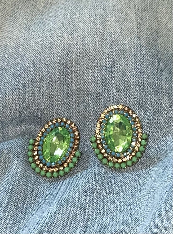 Vintage Art Deco Vintage Czech Crystal Oversized Earrings Size ONE SIZE - 9 Thumbnail