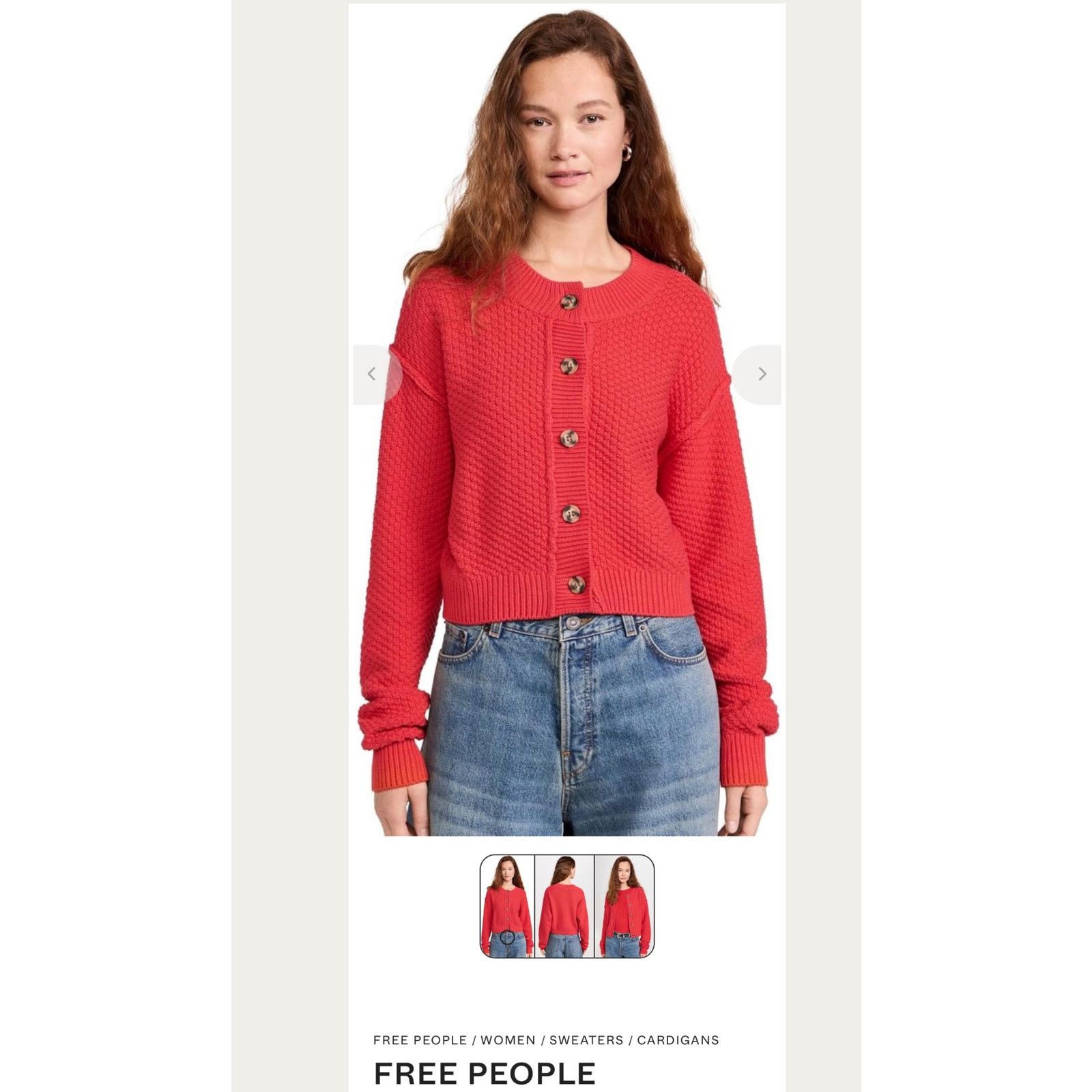 Free People Free People Textured Knit Cropped Cardigan Sweater Women's S Size S / US 4 / IT 40 - 1 Thumbnail