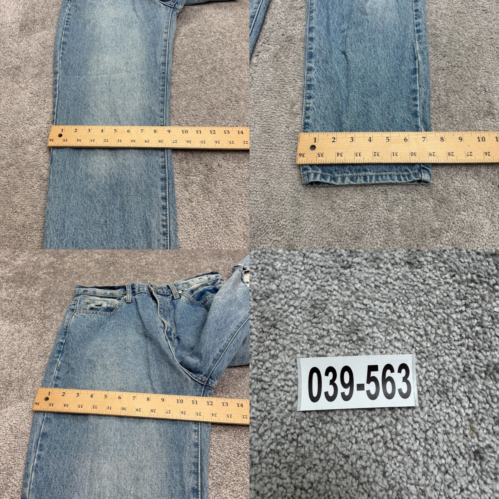 Vintage JUST BLACK Jeans Womens 30 Blue High Rise 90s Straight Distressed Button Fly Denim - City Grunge Streetwear Casual Vintage-Not - 5-Pocket Size 30" / US 8 / IT 44 - 10 Thumbnail