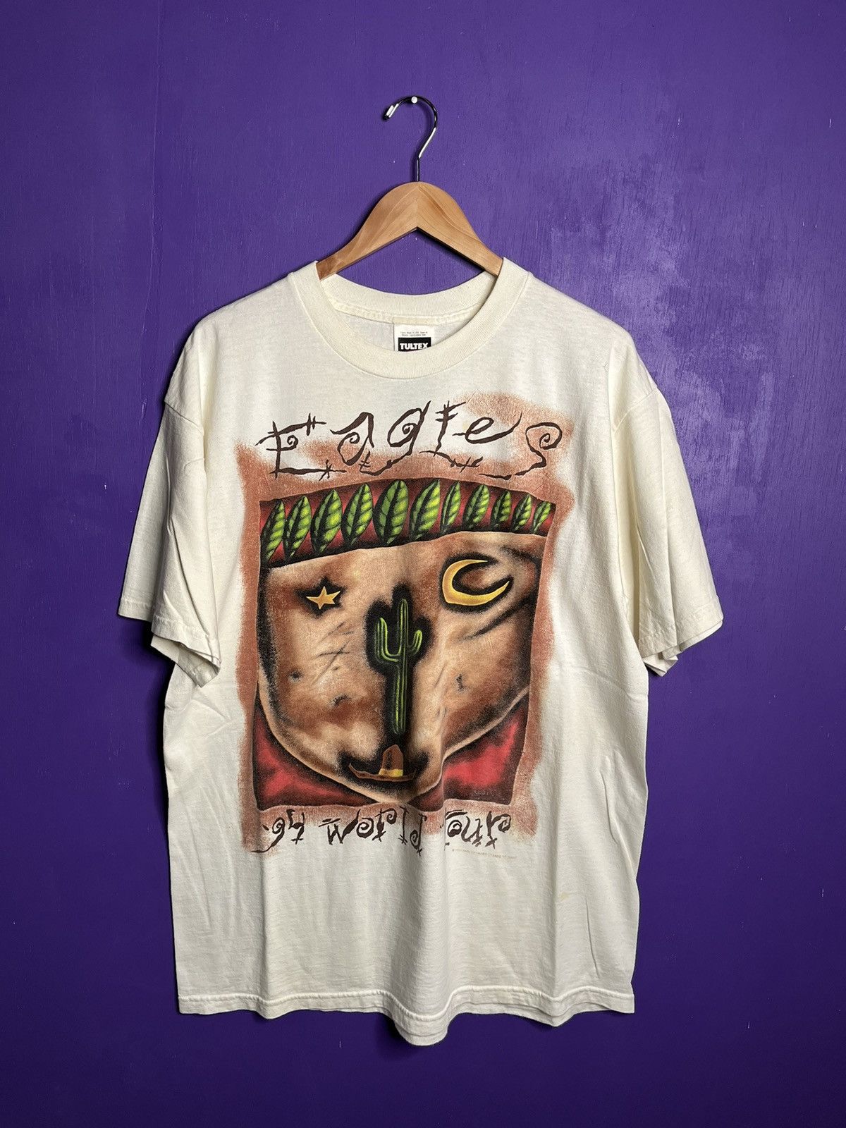 image of Band Tees x Tour Tee Vintage 1994 The Eagles World Tour Desert T-Shirt in White, Men's (Size XL)