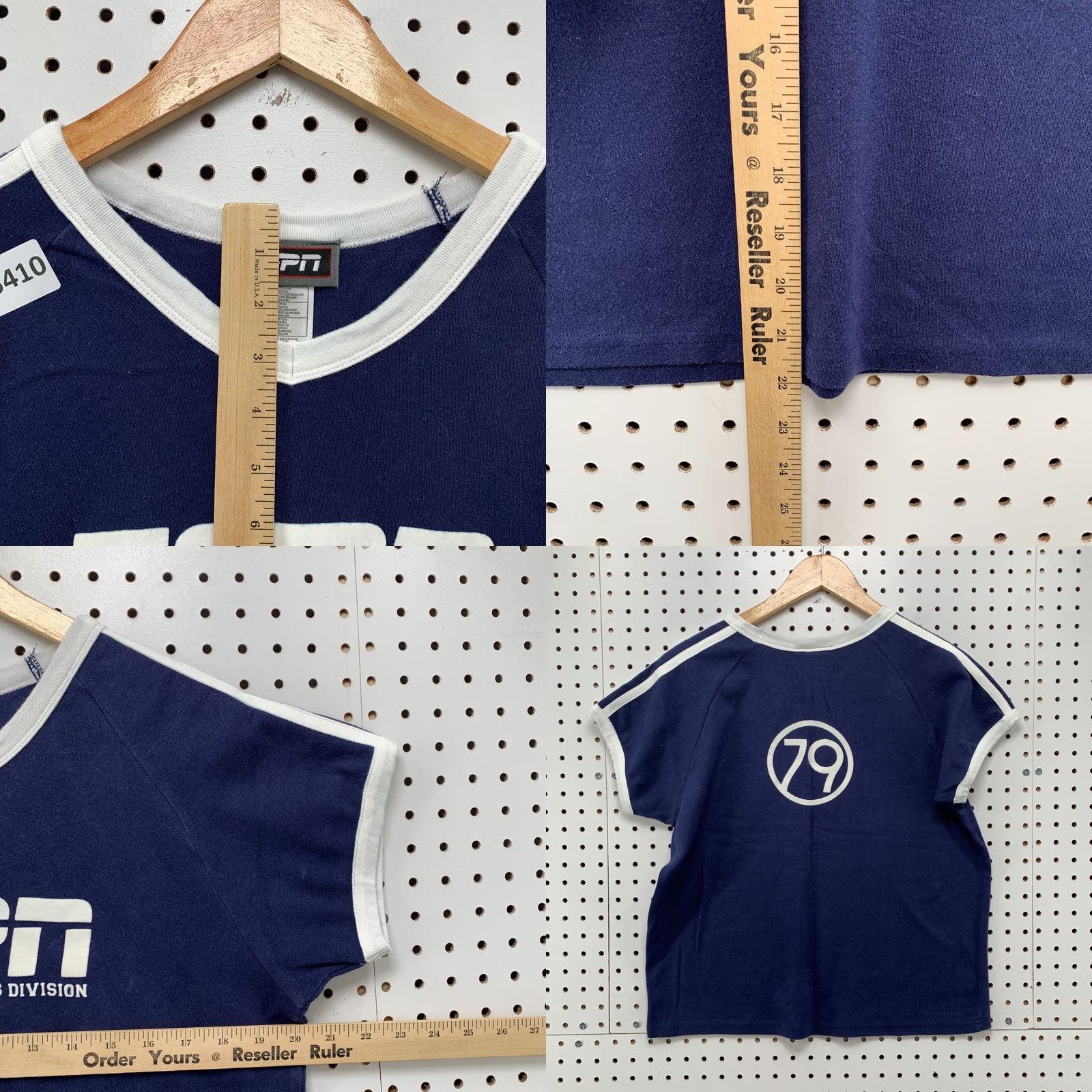 Spell VINTAGE ESPN Shirt Womens L Blue Whit Spell Out Ladies Top 5x22 Size L / US 10 / IT 46 - 8 Thumbnail