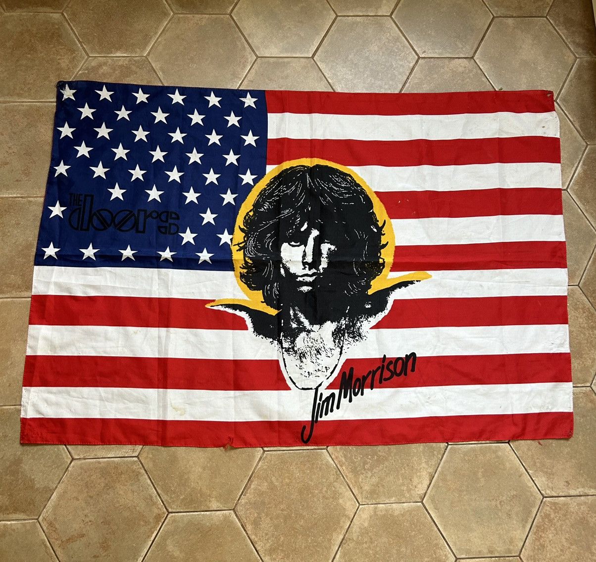 Vintage THE DOORS VINTAGE FLAME flag scarf Size ONE SIZE - 1 Thumbnail