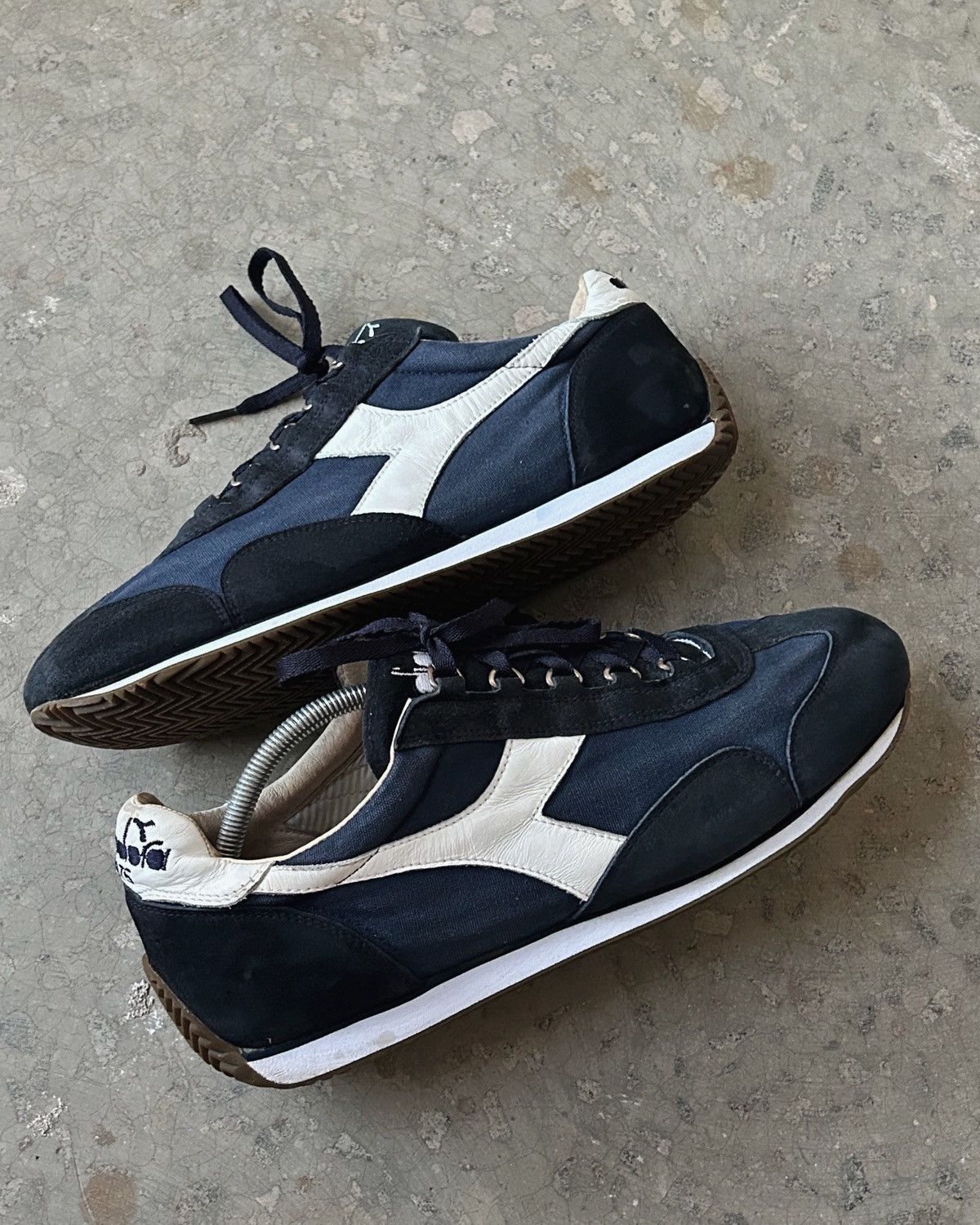 Diadora Vintage Sneakers Shoes Heritage 1975 Leather in Blue, Men's (Size 12)