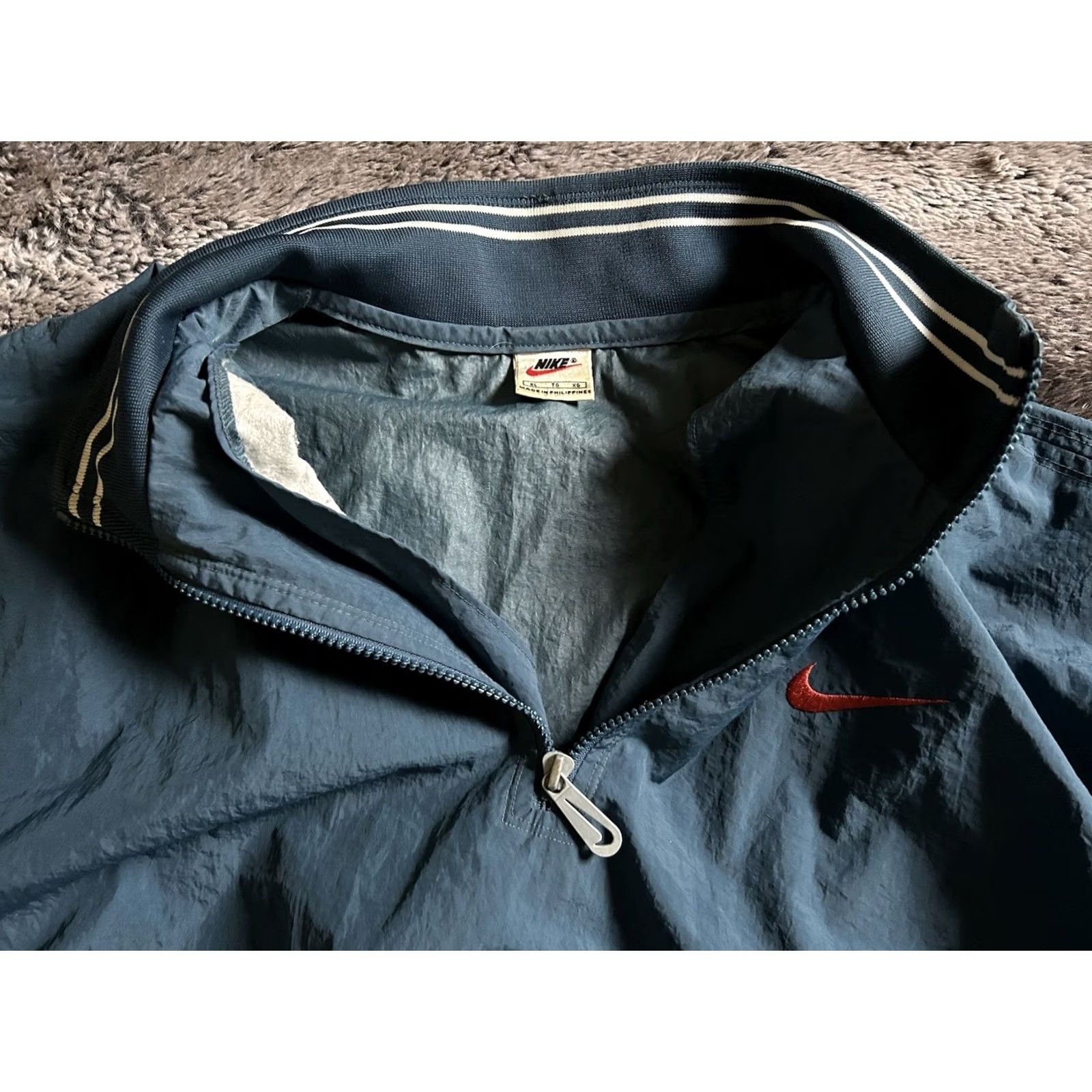 Nike VTG Nike 90s Wind Breaker Jacket 1/4 Zip Mens XL Blue/Orange Windbreaker 90s Col or Multicolor Jacket Mens XL Size US XL / EU 56 / 4 - 7 Thumbnail