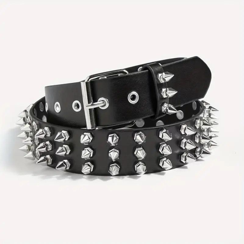Jewelry Cool Rivets Decorated Heavy Dark Belt Size ONE SIZE - 3 Thumbnail