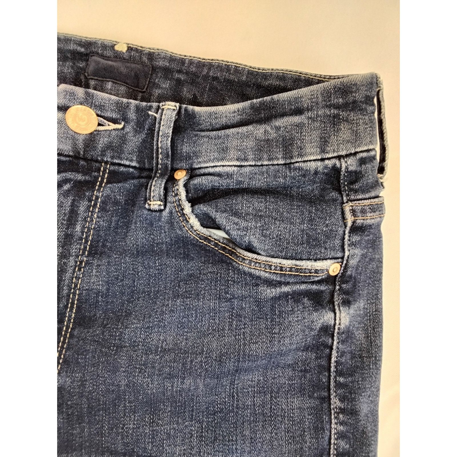 MOTHER Mother High Waist Looker Jean Women's 27" Dark Distressed Size 27" / US 4 / IT 40 - 5 Thumbnail