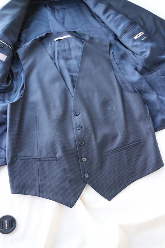 Paoloni Paoloni Navy 2-Piece Set - Blazer & Waistcoat Size 52 Size 52R - 7 Thumbnail