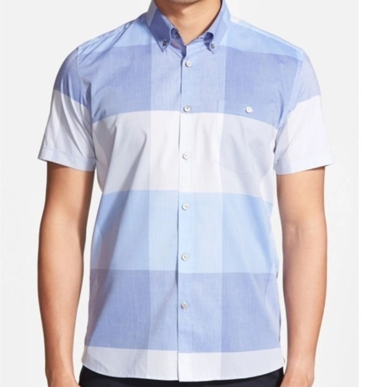 Ted Baker Ted Baker Shamdog Extra Trim Blue Sport Slim Fit Shirt Size US S / EU 44-46 / 1 - 1 Thumbnail