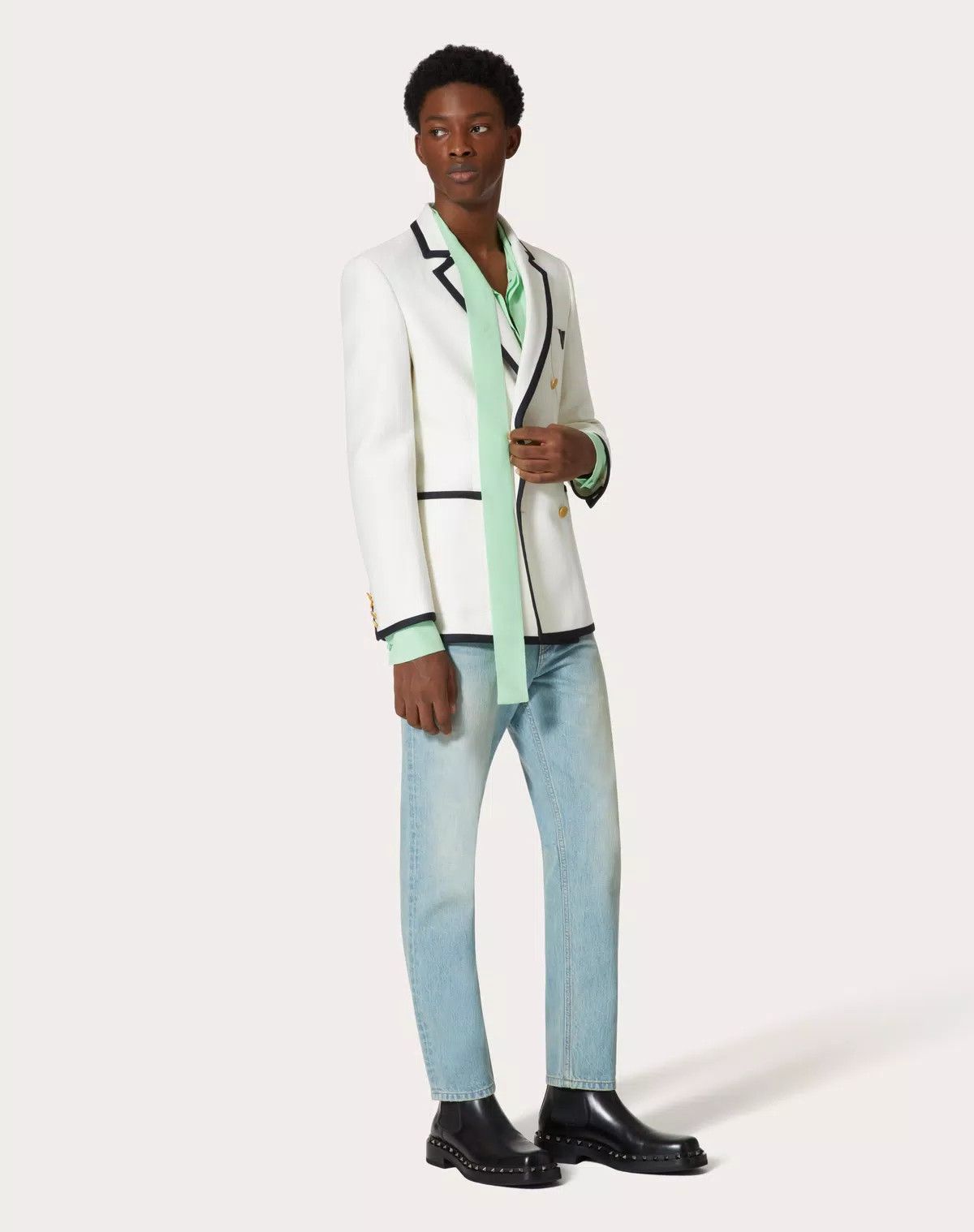 Valentino oc11z0725 Denim Trousers With Embossed in Denim Blue Size US 28 / EU 44 - 3 Thumbnail