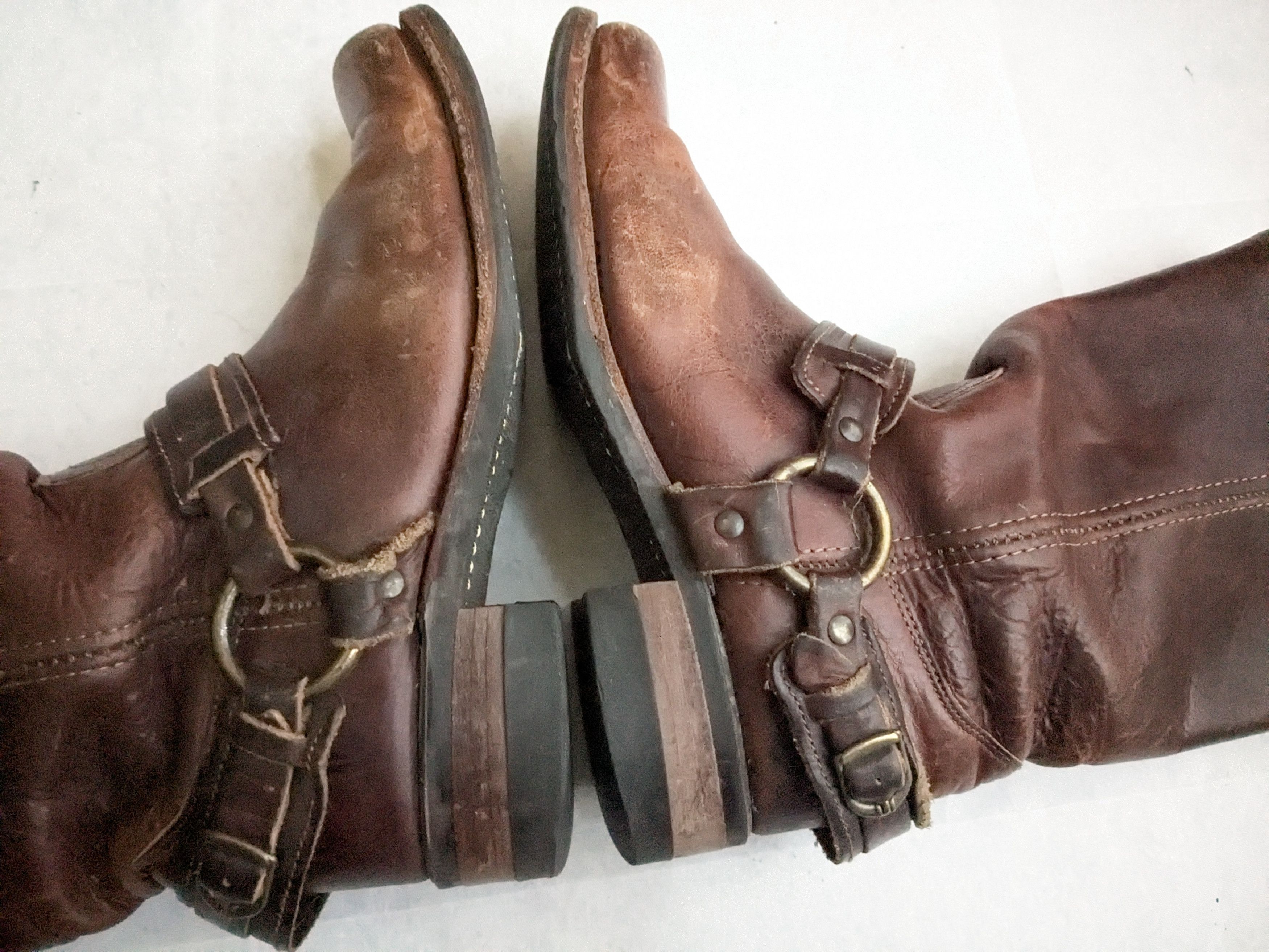 Frye Frye Harness Brown Leather 7.5 M Leather Buckle Punk Size US 7.5 / EU 40-41 - 9 Thumbnail