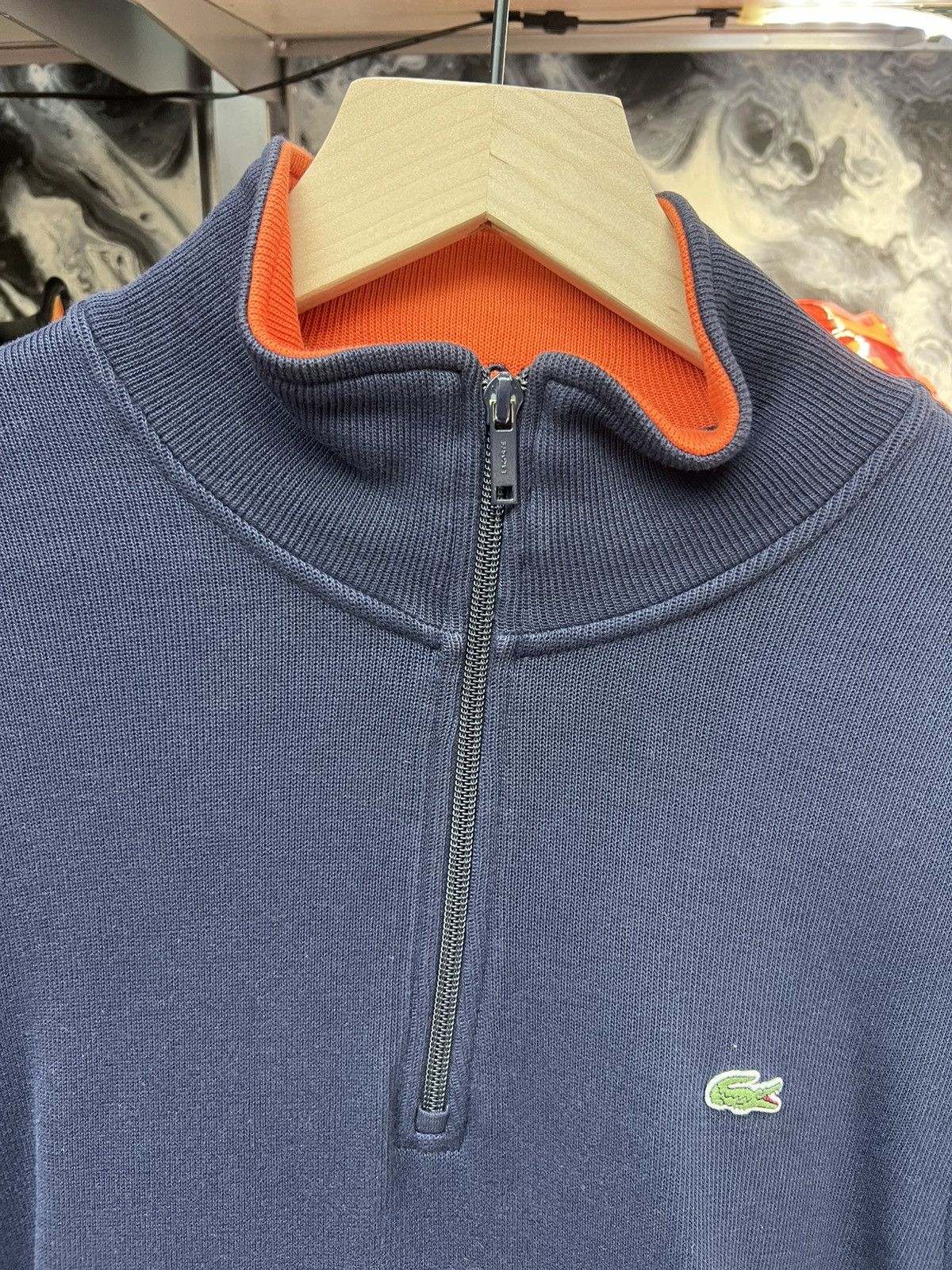 Lacoste Lacoste Blue Quater Zip Sweatshirt Size US L / EU 52-54 / 3 - 3 Thumbnail