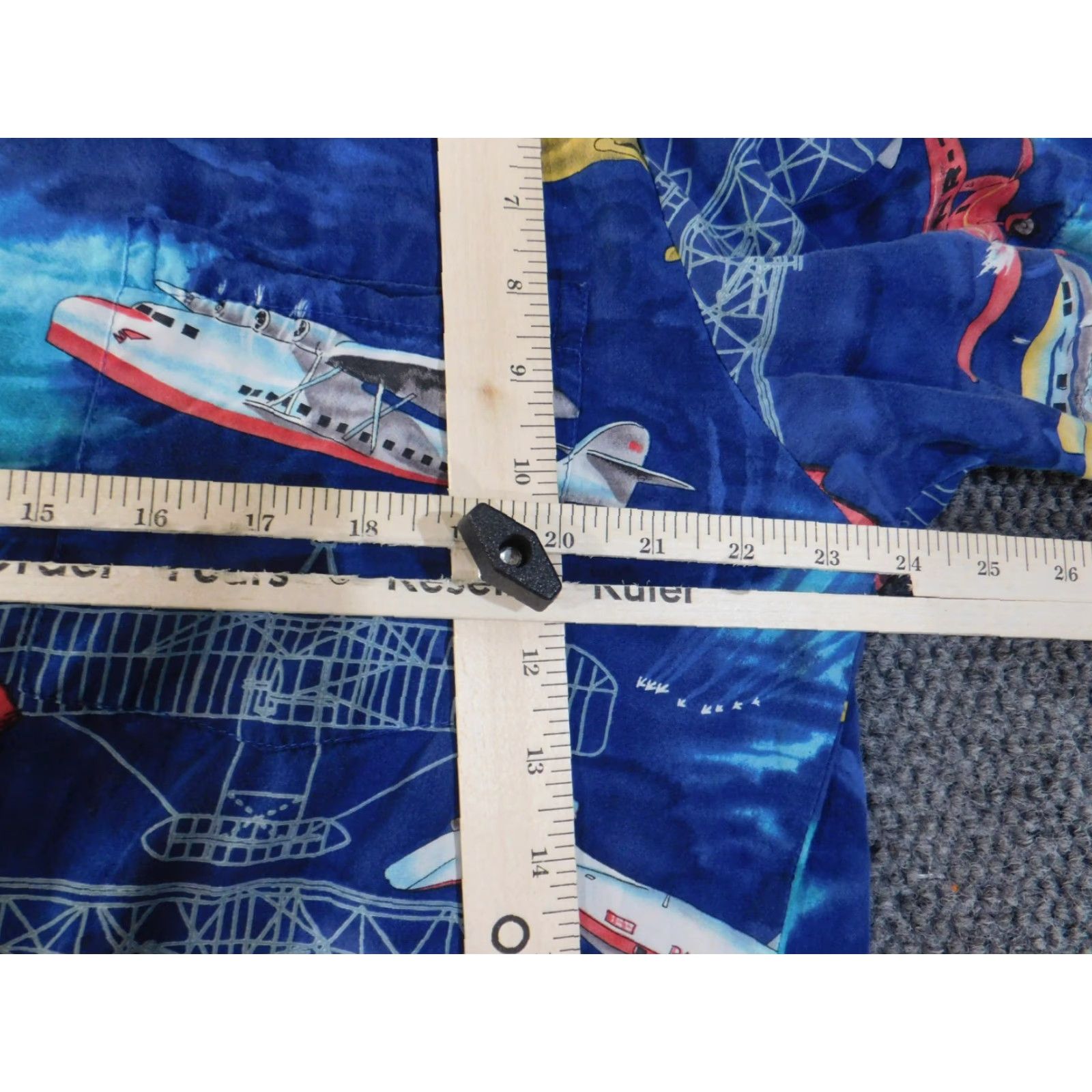 Paradise Paradise Hawaiian Shirt Men Large Blue Planes Island Airplanes Button Up Short Sleeve Collared Cotton Knit Size US L / EU 52-54 / 3 - 7 Thumbnail