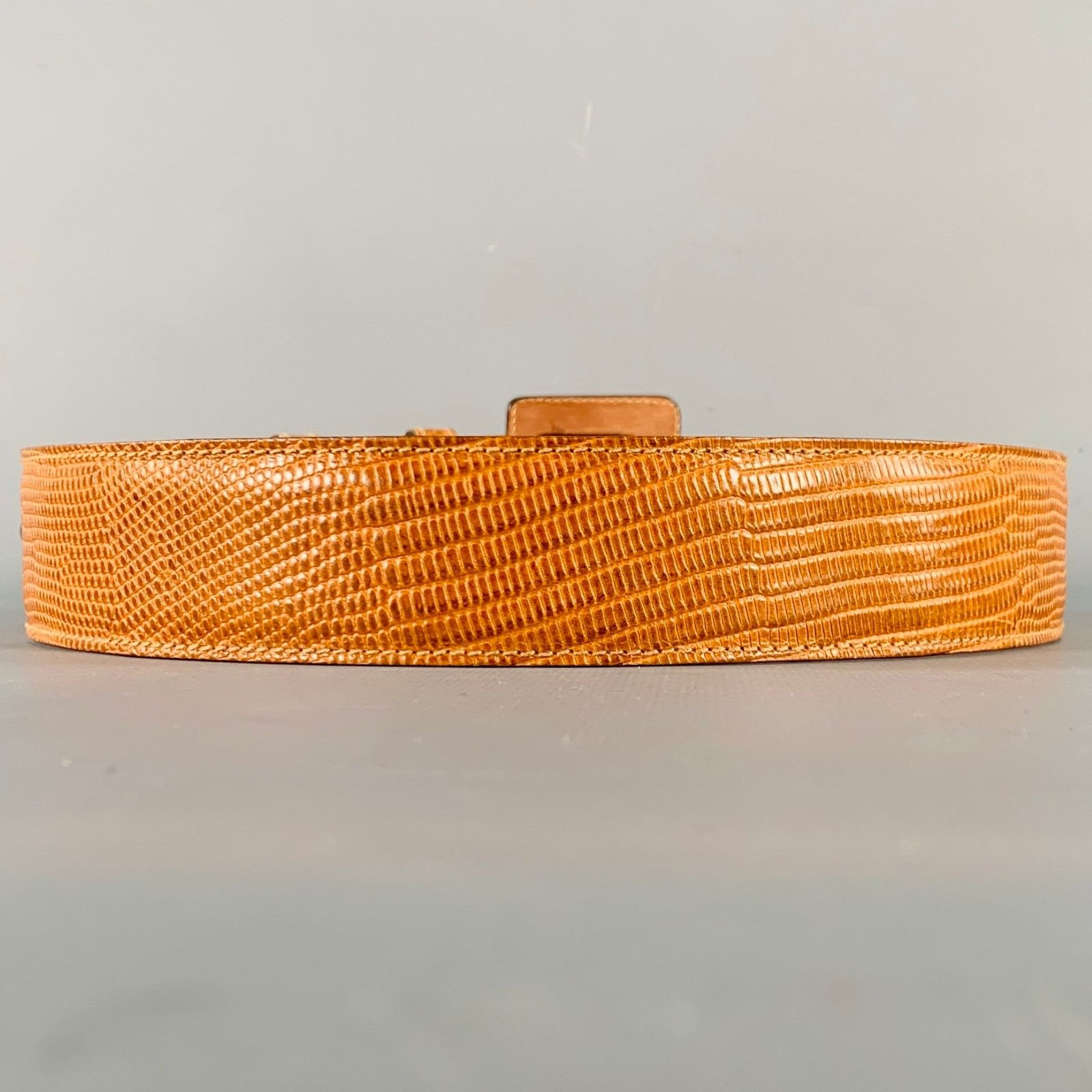 Other IL RICCIO Brown Snake Embossed Leather Belt Size ONE SIZE - 3 Thumbnail