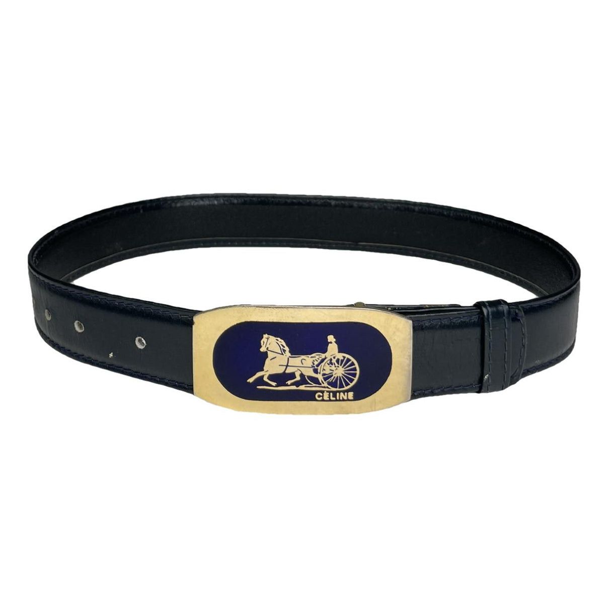 Celine Triomphe Black Leather Belt Size ONE SIZE - 1 Thumbnail