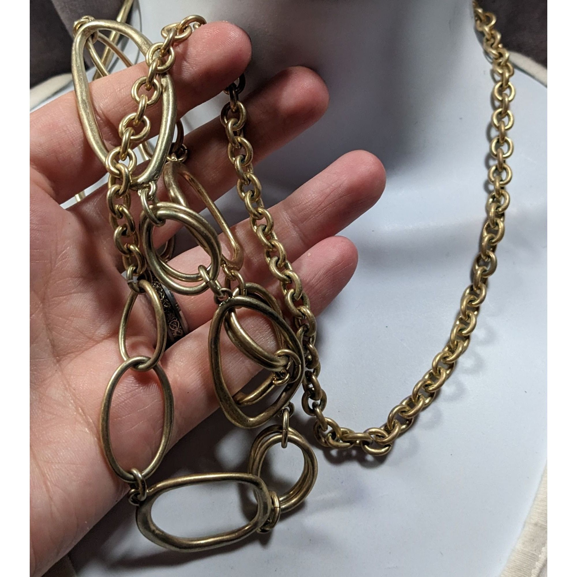Other Premier Designs Asymmetrical Gold Tone Abstract Link Necklac Size ONE SIZE - 3 Thumbnail
