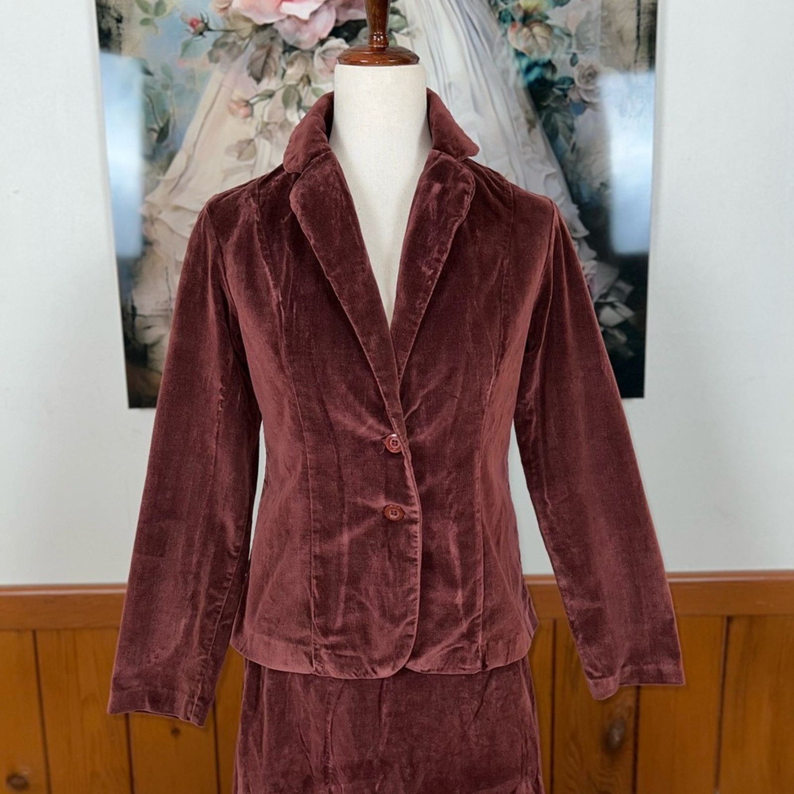 Vintage Fabulous Vintage 1970s Sears JR Bazaar Velvet Maxi Set! Size M / US 6-8 / IT 42-44 - 3 Thumbnail