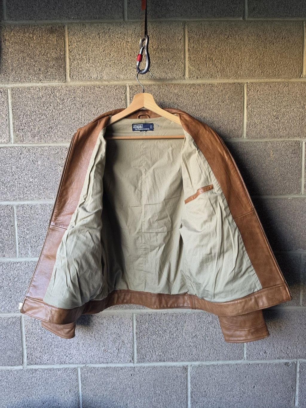 Polo Ralph Lauren Vintage POLO RALPH LAUREN Men’s Large Brown Leather Lined B Size US XL / EU 56 / 4 - 4 Thumbnail
