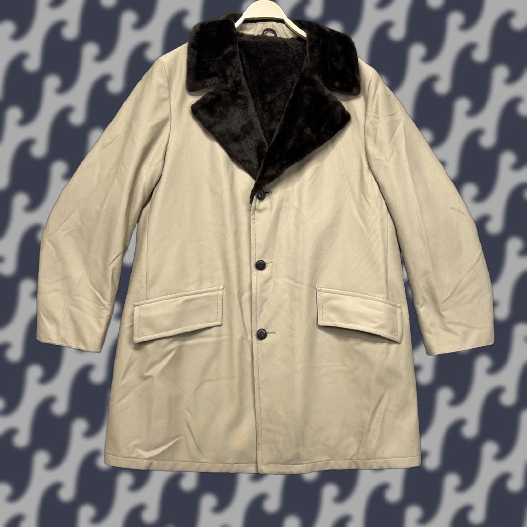 Sears VINTAGE Sears Coat Mens 48 X-Tall Beige Fur Collar Microfiber Overcoat 70s Size US M / EU 48-50 / 2 - 1 Thumbnail