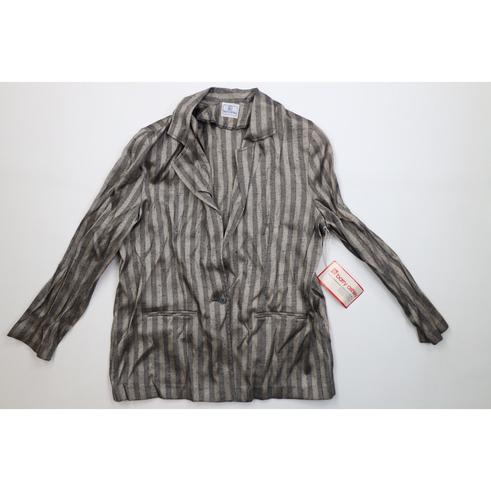 Vintage Deadstock Vintage 70s Rayon Gabardine Striped 2 Piece Suit Size 3XL / US 20-22 - 2 Thumbnail