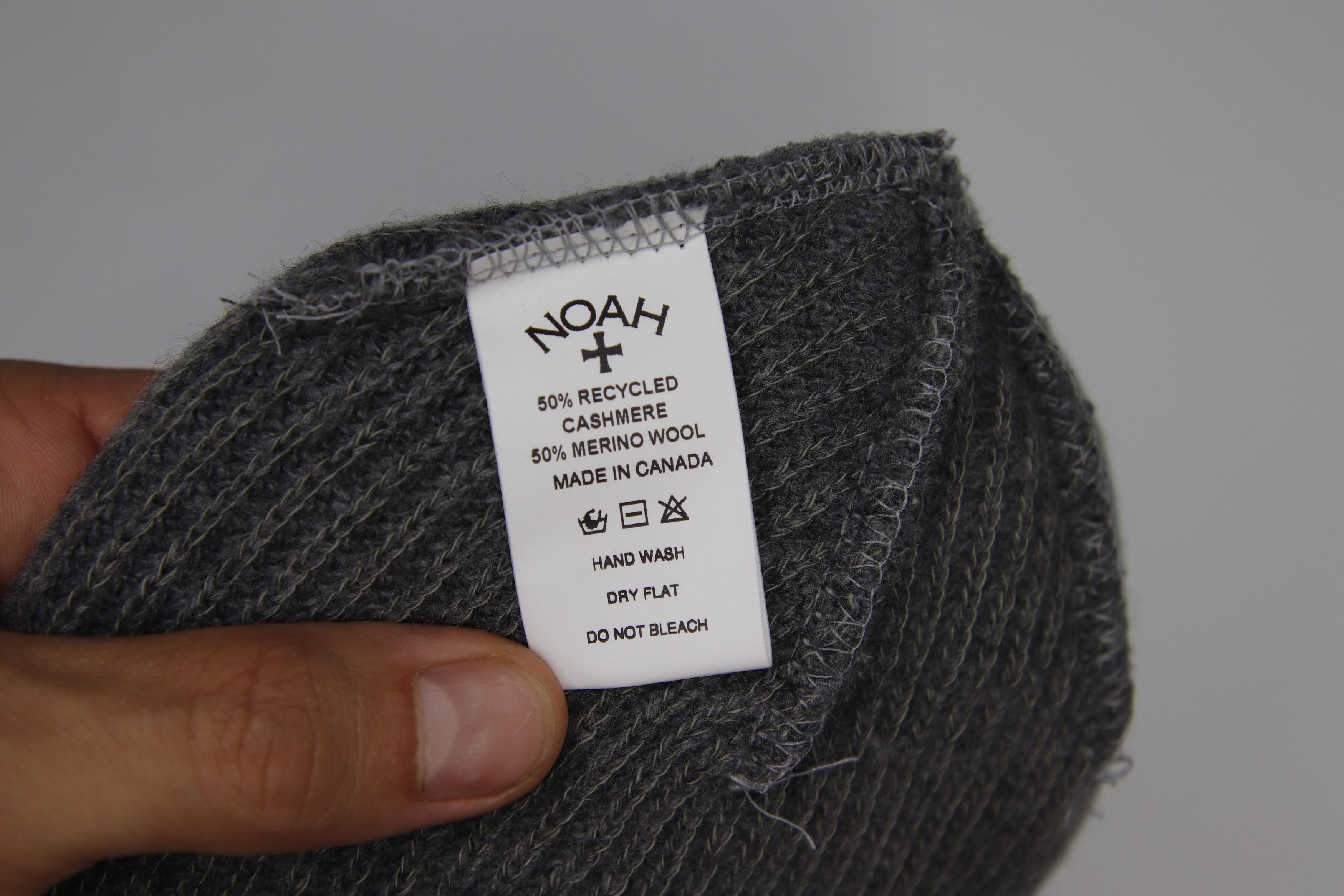 Noah Noah Core 50% Recycled Cashmere 50% Merino Wool Beanie Grey Size ONE SIZE - 3 Thumbnail