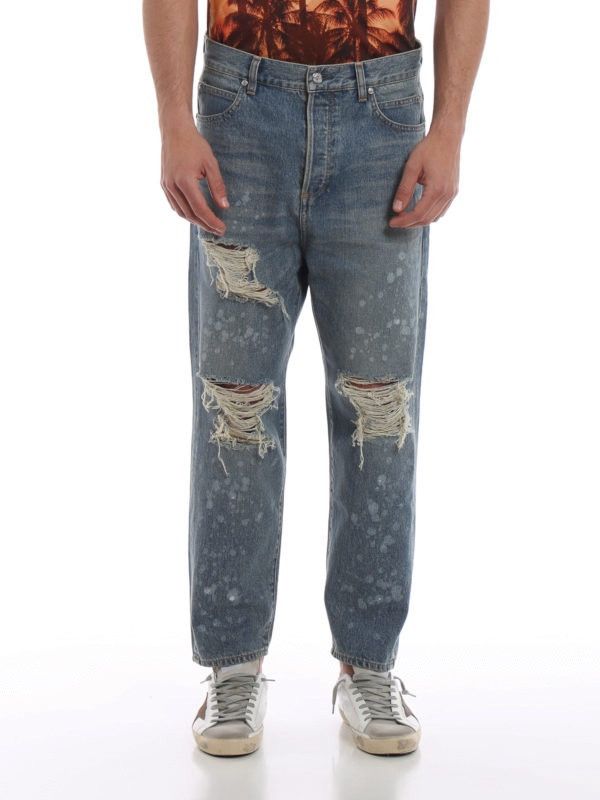 Balmain Balmain Low Crotch Paint Distressed Oliver Rousteing Size US 29 - 1 Thumbnail
