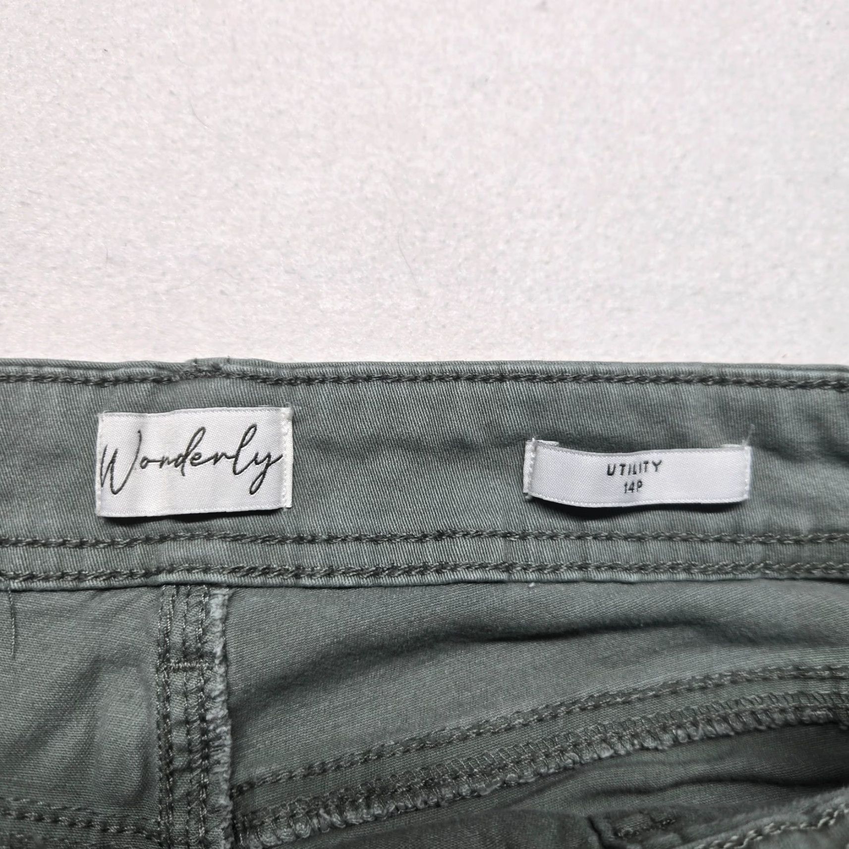 Vintage Wonderfly Pants Adult Women's Size 14P Green Cargo Baggy Solid Polyester Womens Size 36" / US 14 / IT 50 - 3 Thumbnail