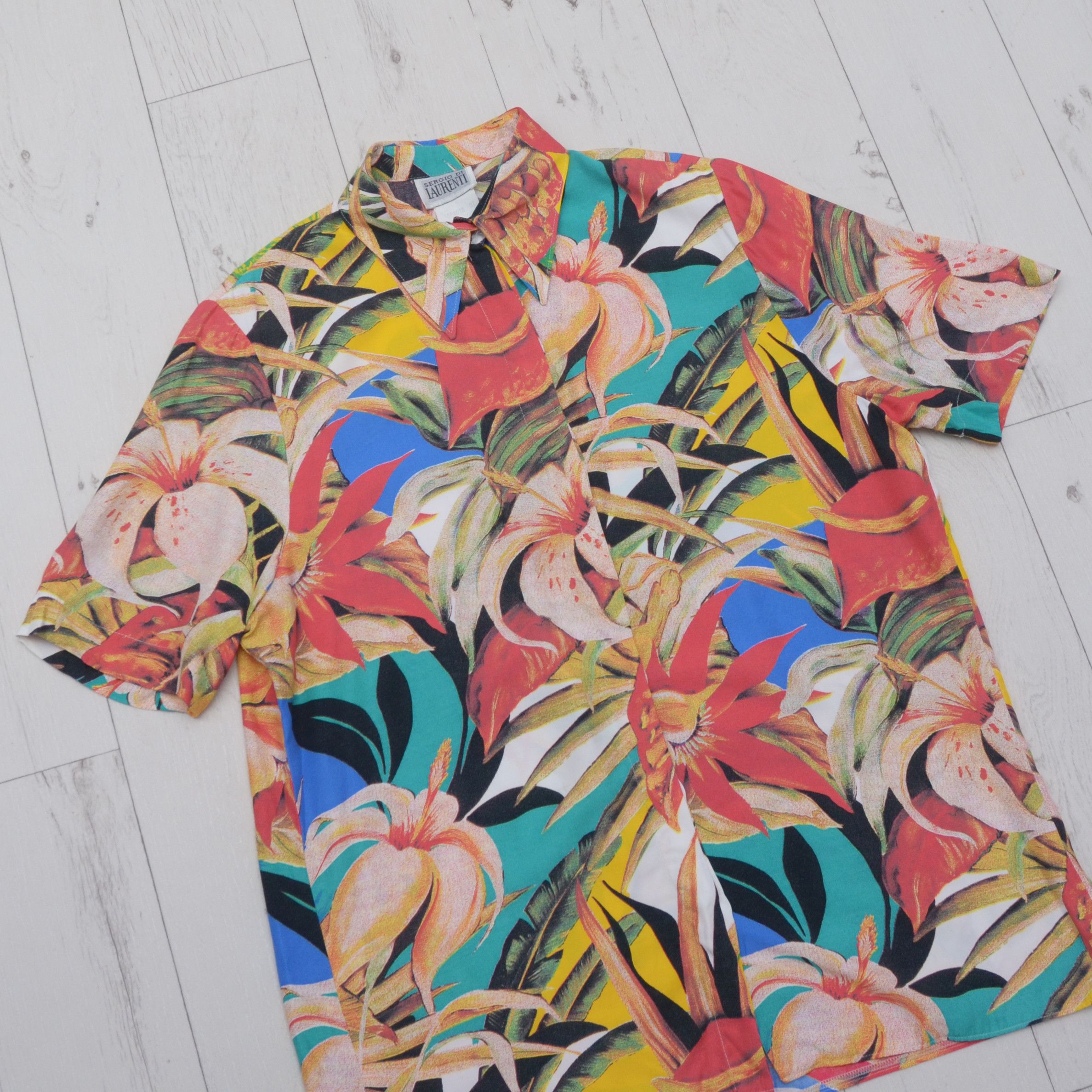 Designer × Vintage Vintage Sergio DI Llaurenti Hawaii Viscose Shirt Blouses Size M / US 6-8 / IT 42-44 - 2 Thumbnail